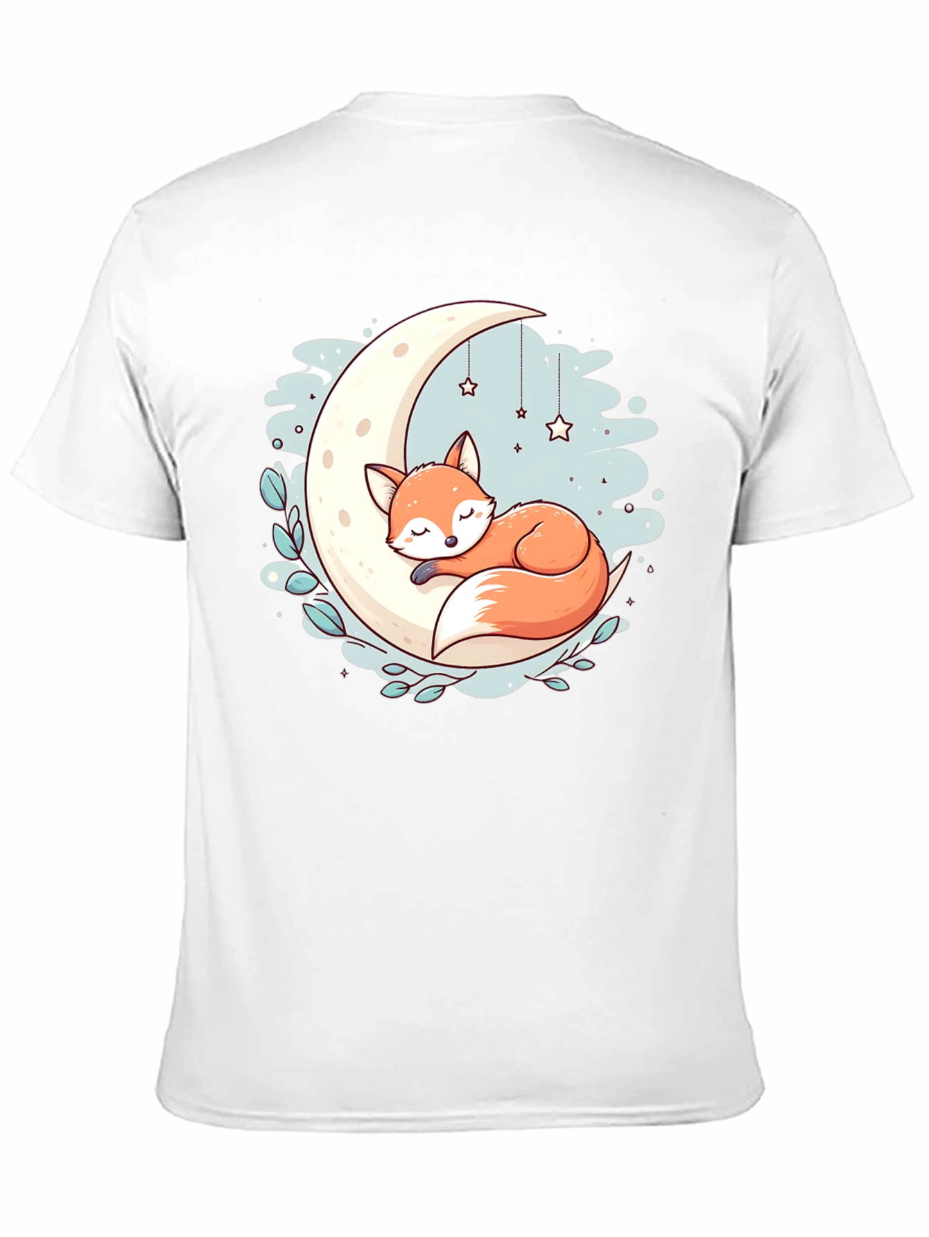 Black Dreamy Fox Moon T-Shirt view 11