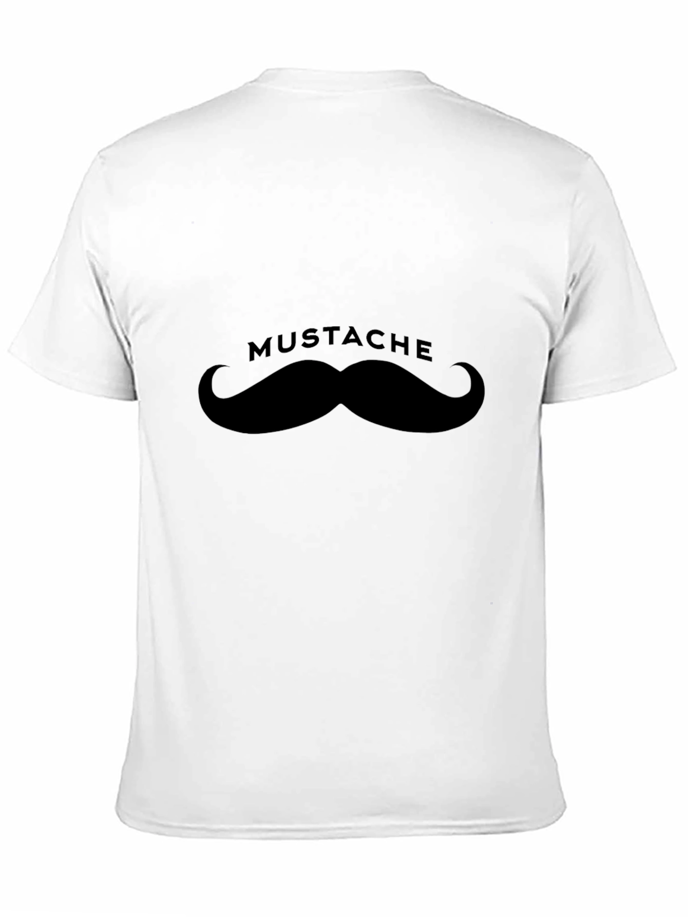 Black Mustache Graphic Tee - Classic Crew Neck T-Shirt view 11