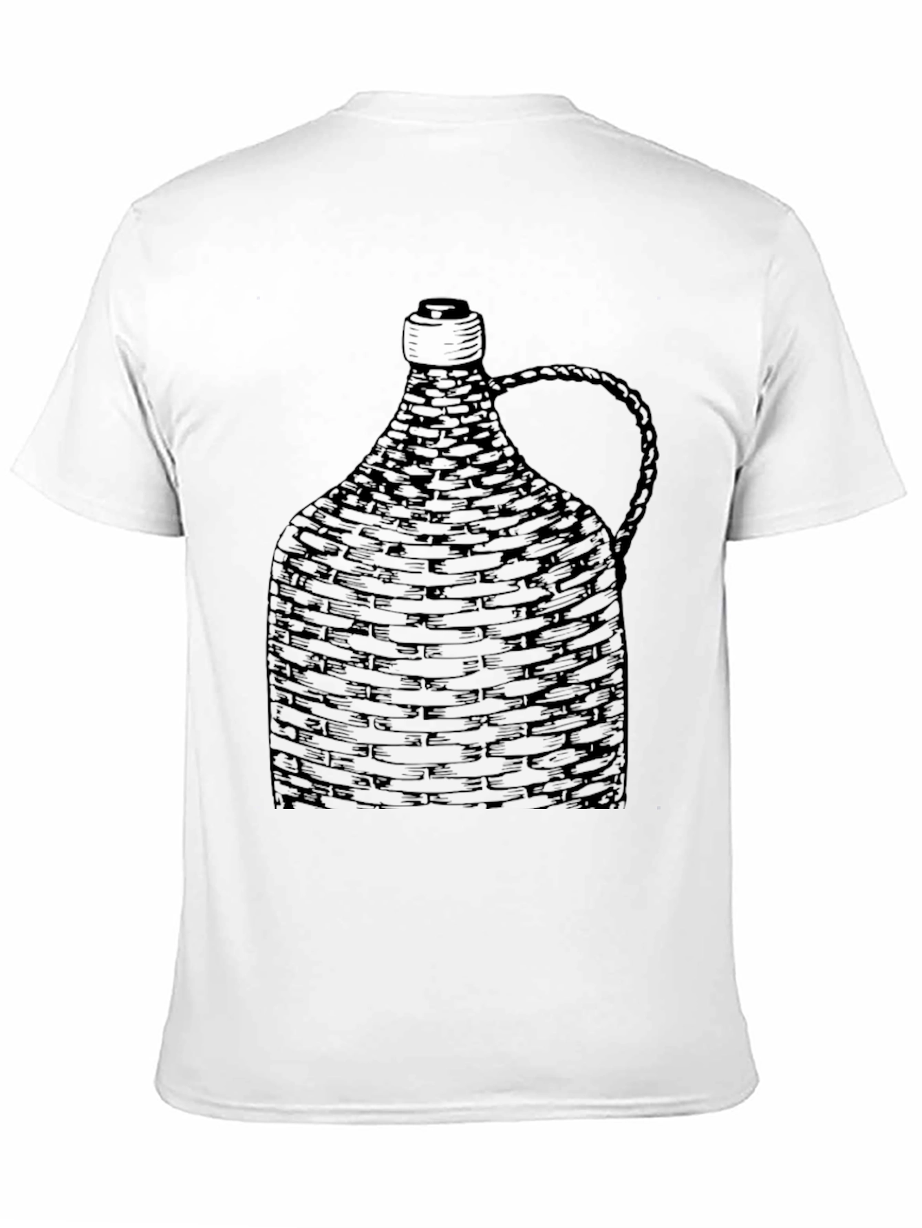 Black Woven Bottle Design Black T-Shirt view 11