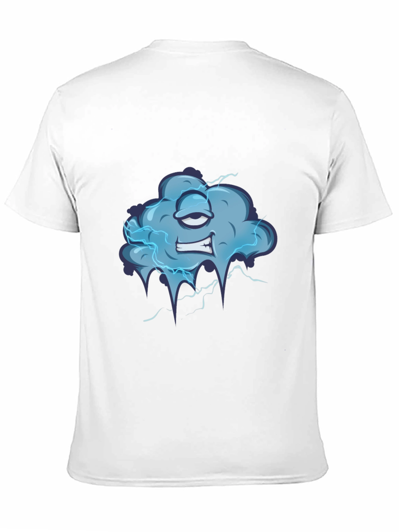 Black Cartoon Cloud Graphic Tee - Men's Black T-Shirt view 11