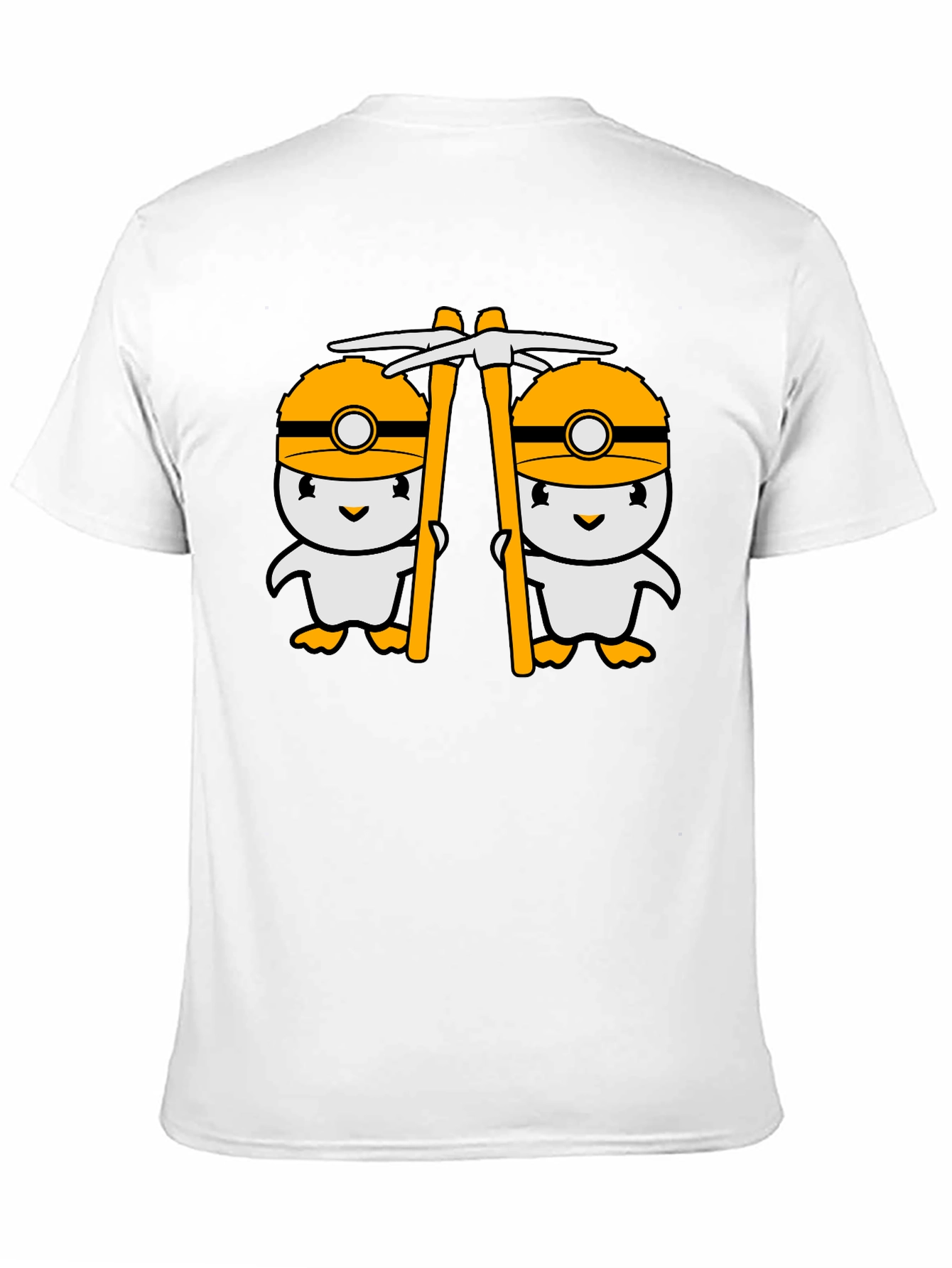 Black Cute Miner Duck T-Shirt - Black Cotton Tee view 11