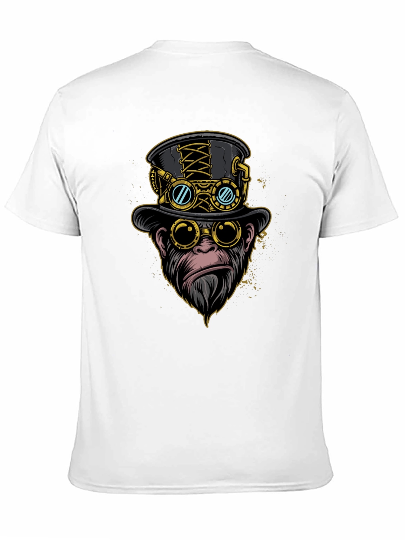 Black Steampunk Monkey Graphic Tee view 11