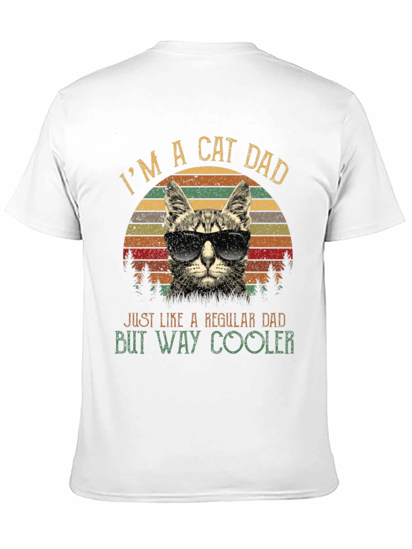 Black Cool Cat Dad T-Shirt - Just Like a Regular Dad, But Way Cooler! view 11