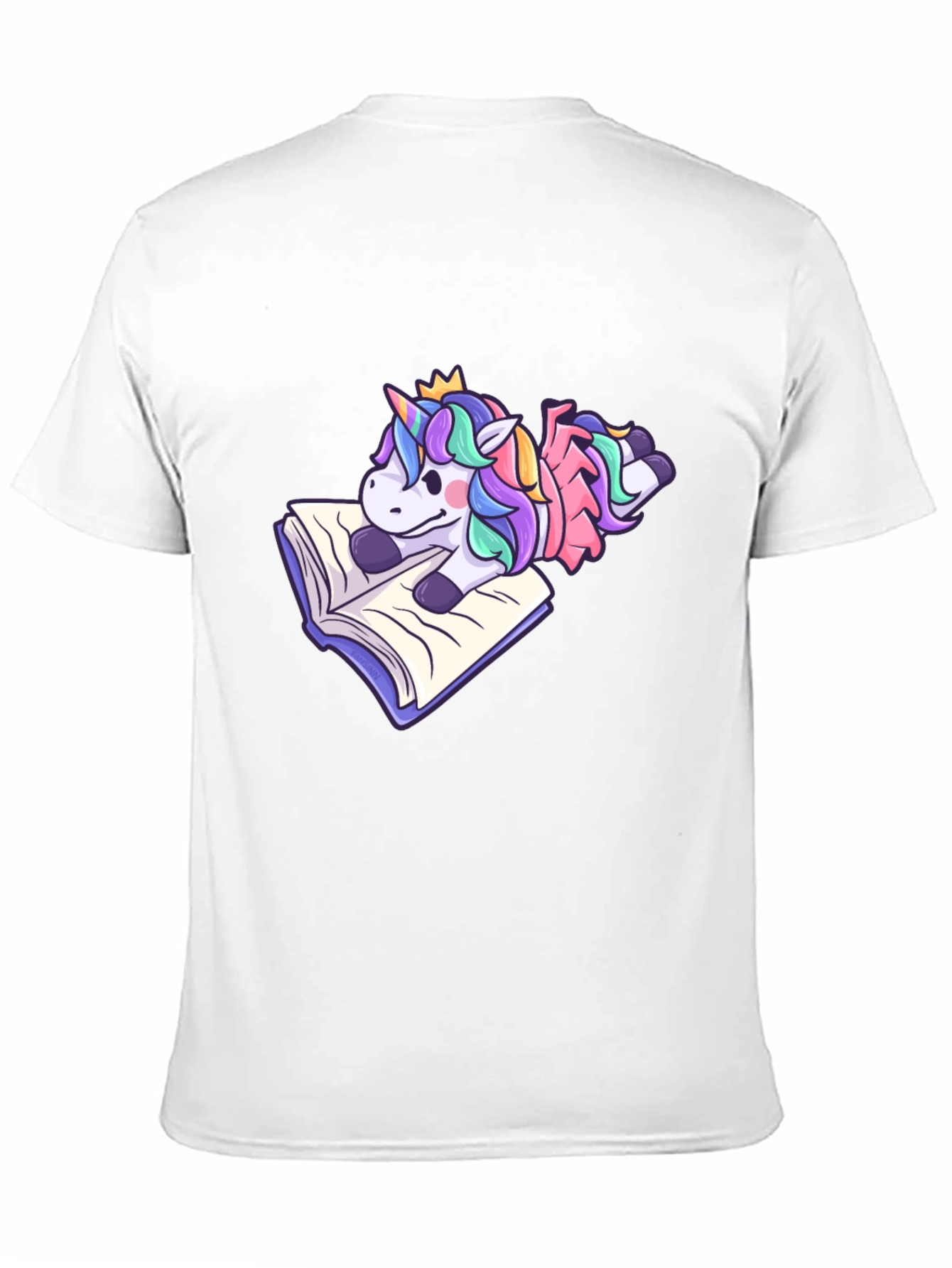 Black Unicorn Reading Book T-Shirt - Cute Cartoon Tee view 11