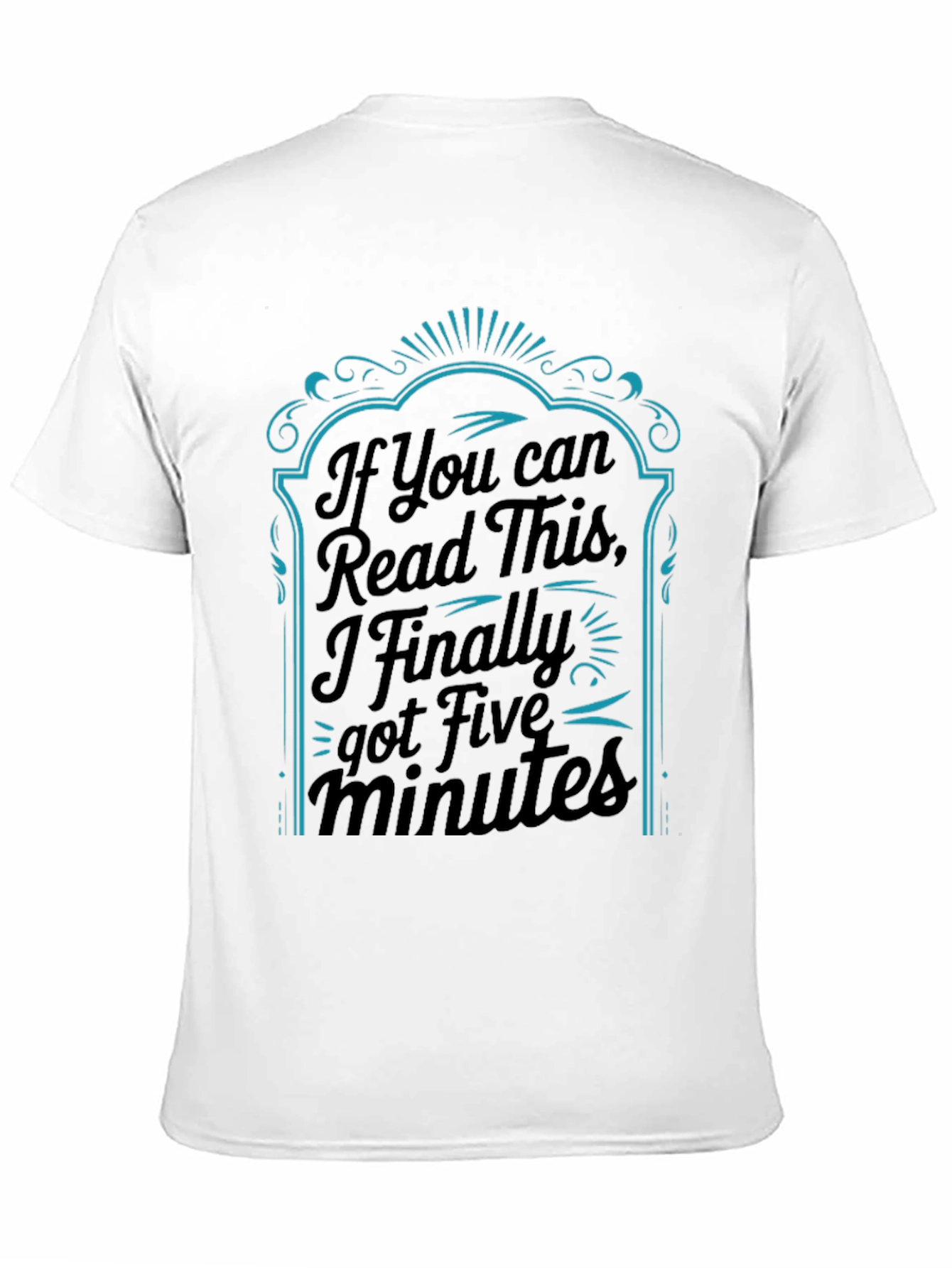 Black Funny "Five Minutes" Graphic Print Black T-Shirt view 11