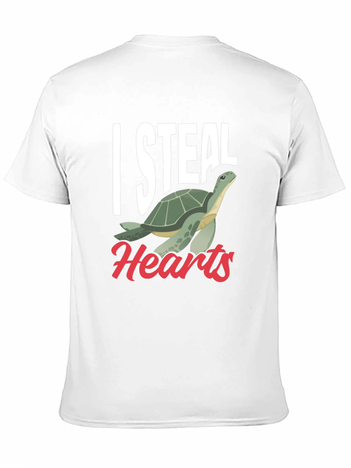 Black I Steal Hearts Turtle Graphic Black T-Shirt view 11