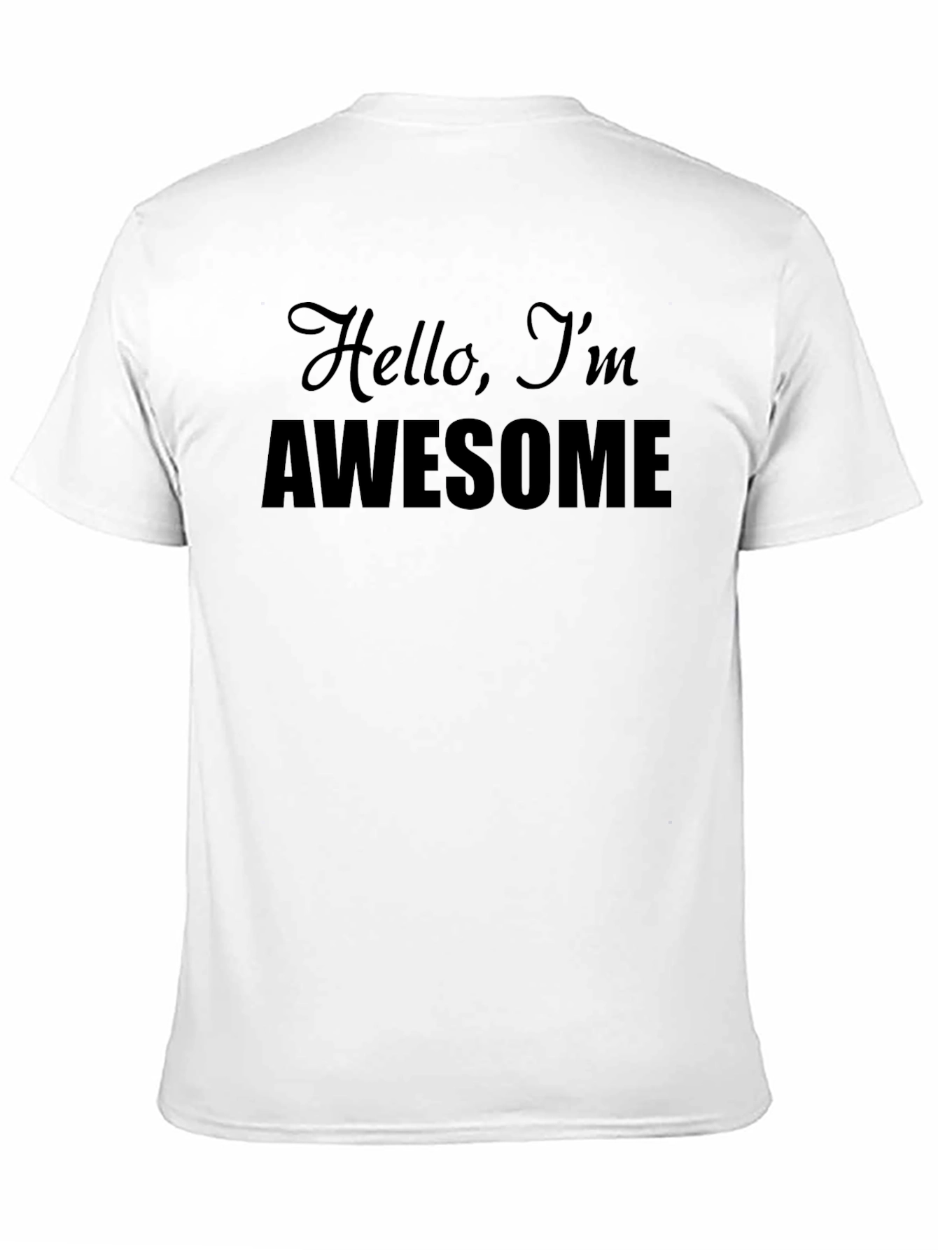 Black Hello, I'm Awesome Black Graphic Tee view 11