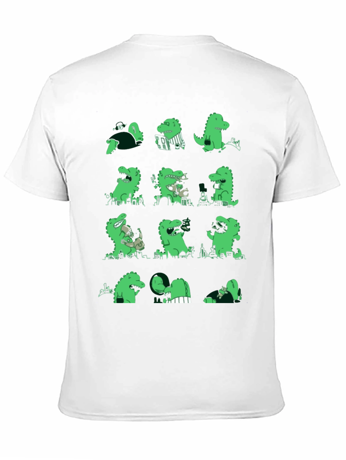 Black Dinosaur Print Black T-Shirt view 11