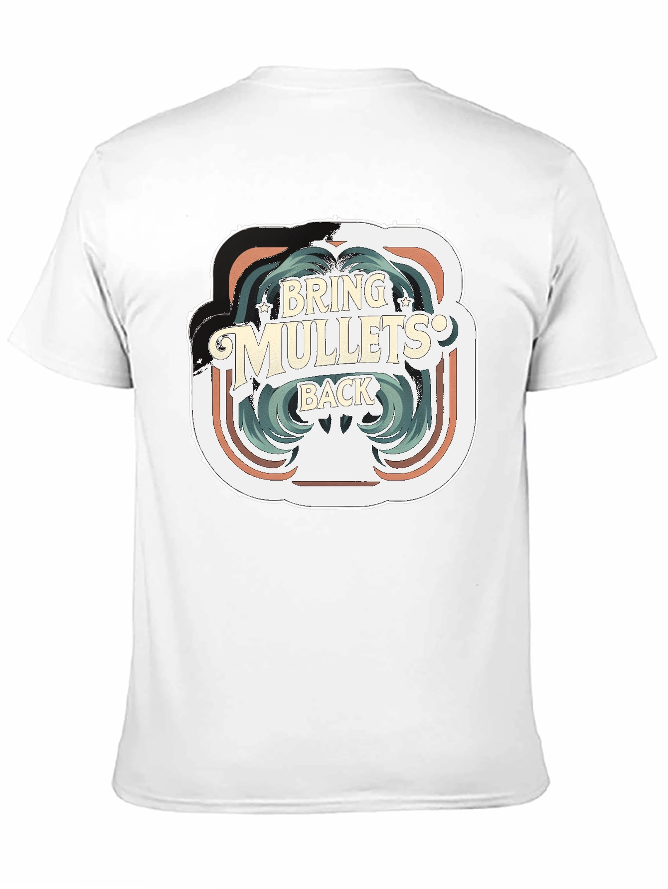 Black Bring Mullets Back T-Shirt - Retro Hair Style Tee view 11