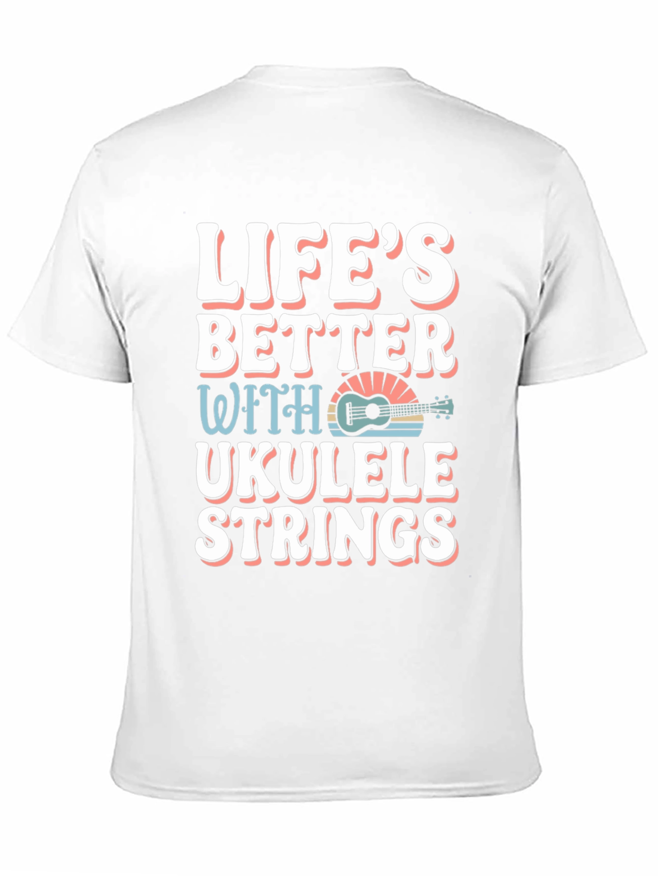 Black Life's Better Ukulele Strings Graphic Tee view 11