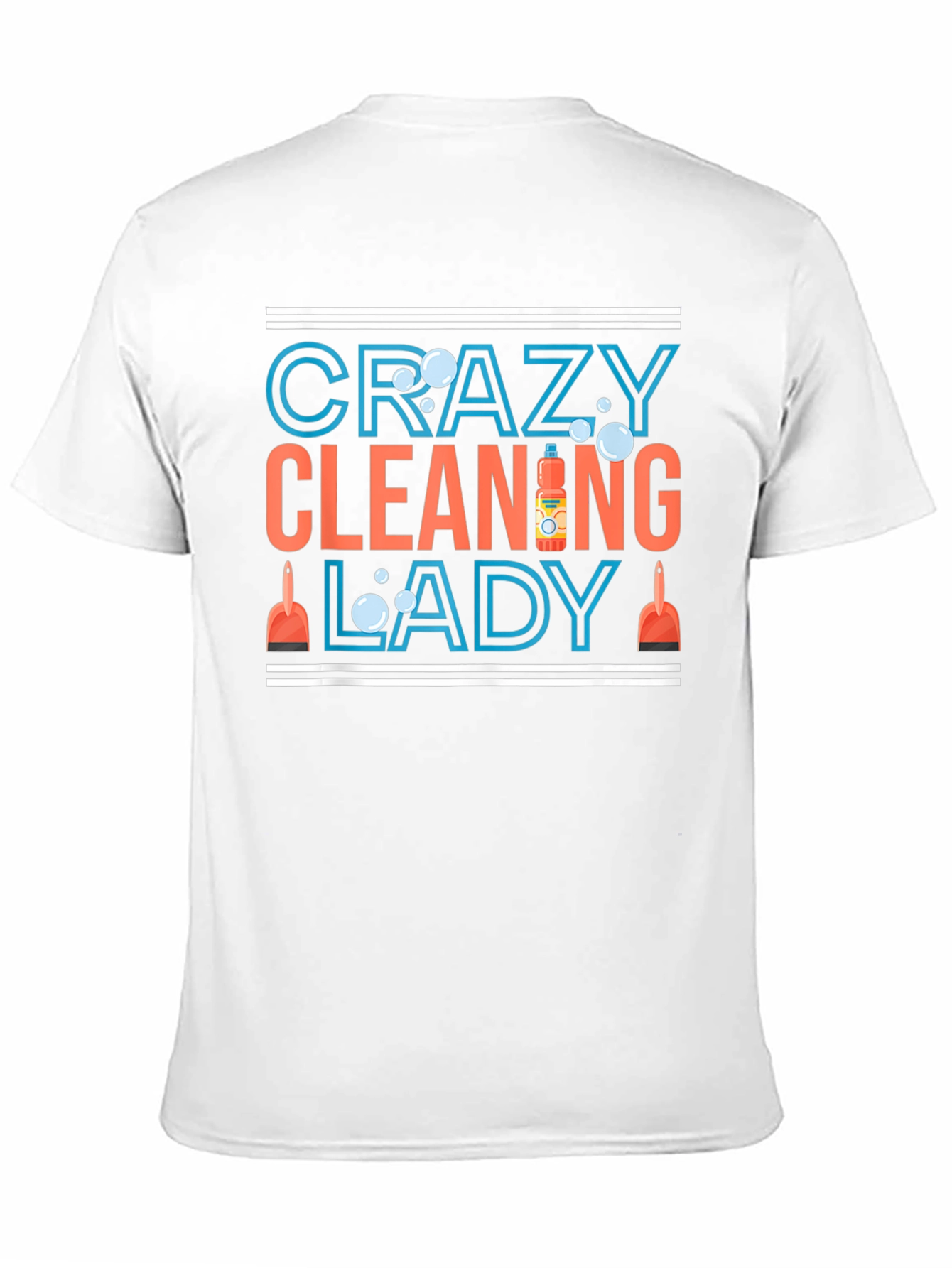 Black Crazy Cleaning Lady T-Shirt - Funny Cleaning Tee view 11