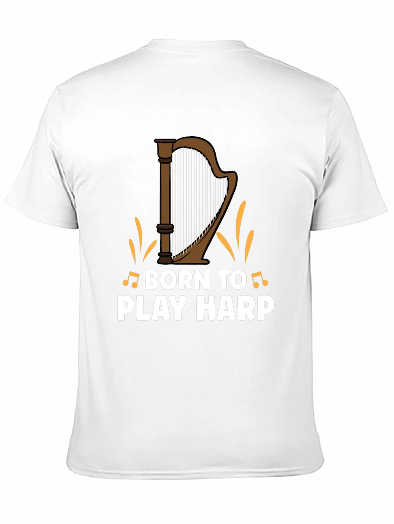 Black Born to Play Harp Graphic Tee - Musician's Shirt view 11