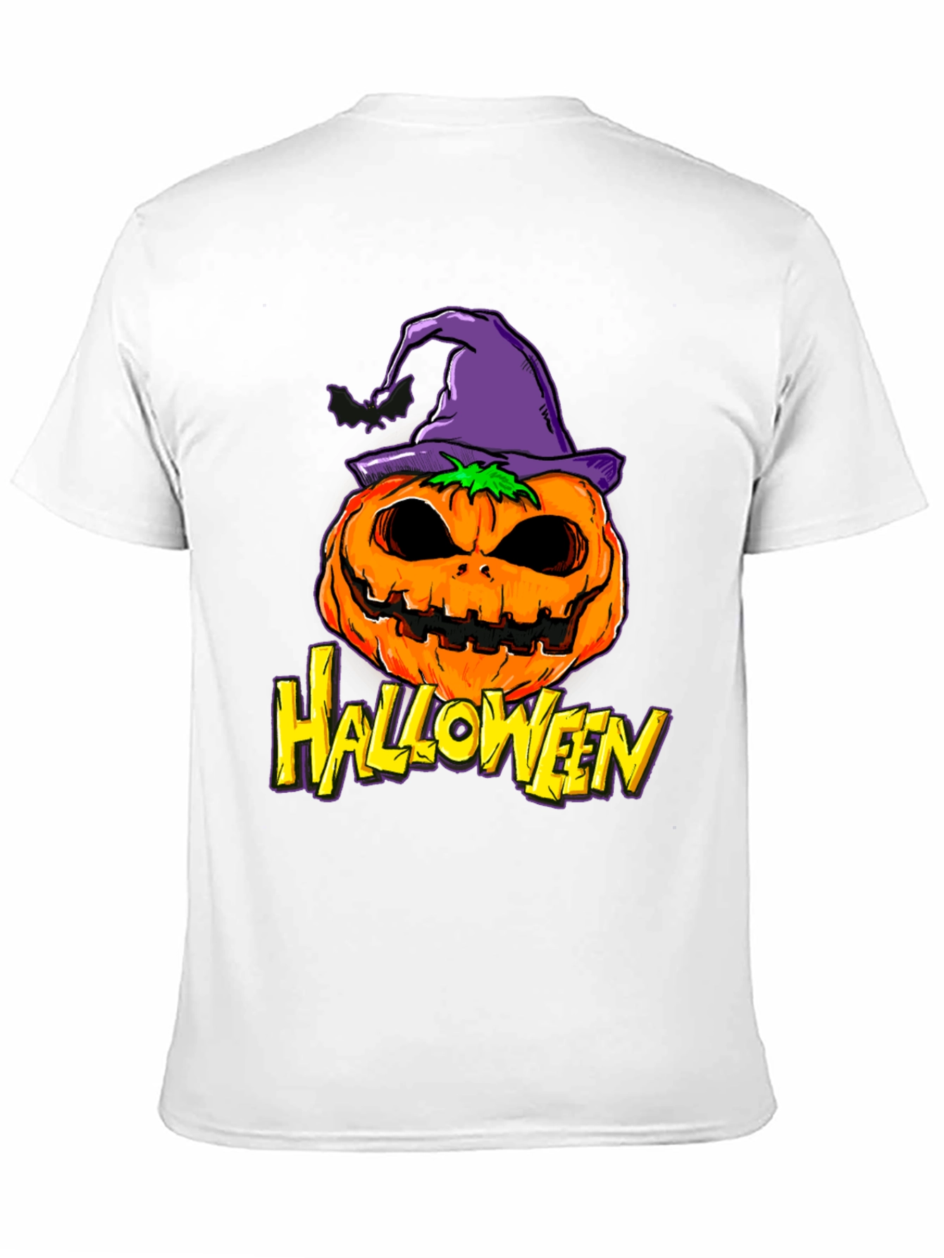 Black Halloween Pumpkin Witch Hat Graphic Tee view 11