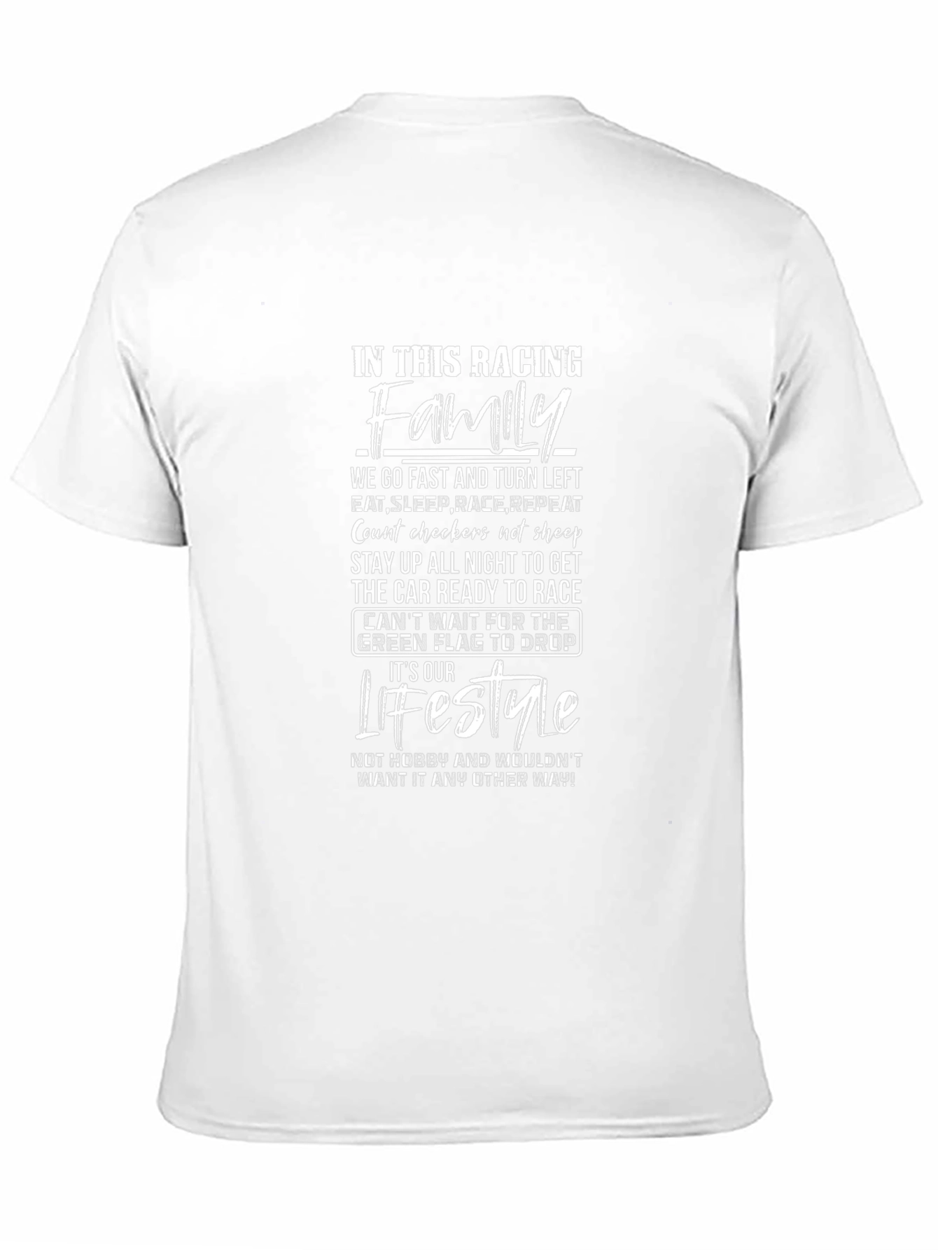 Black Racing Family Lifestyle T-Shirt - Fast, Funny, Unique view 11