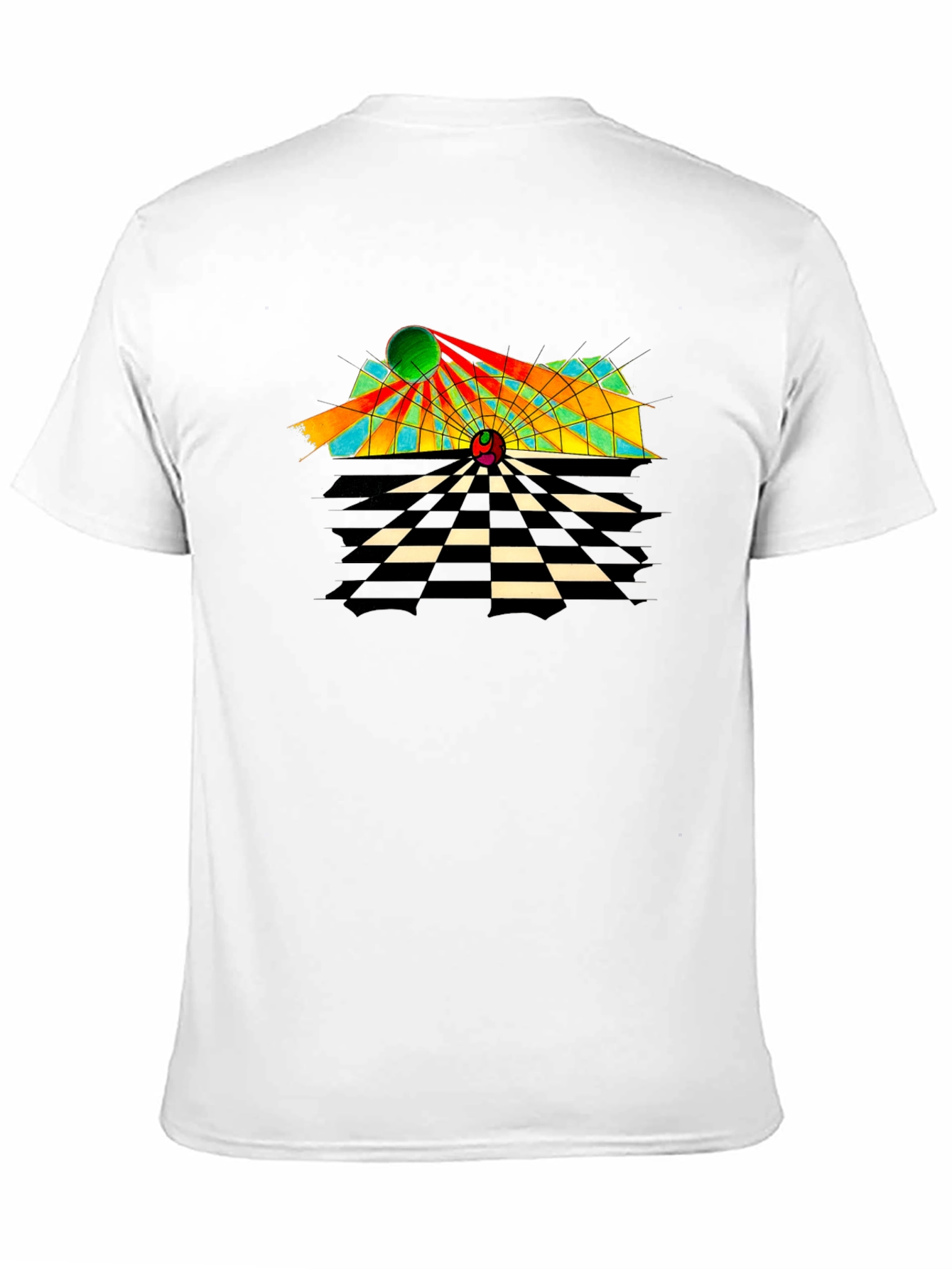 Black Abstract Geometric T-Shirt - Retro Style Tee view 11