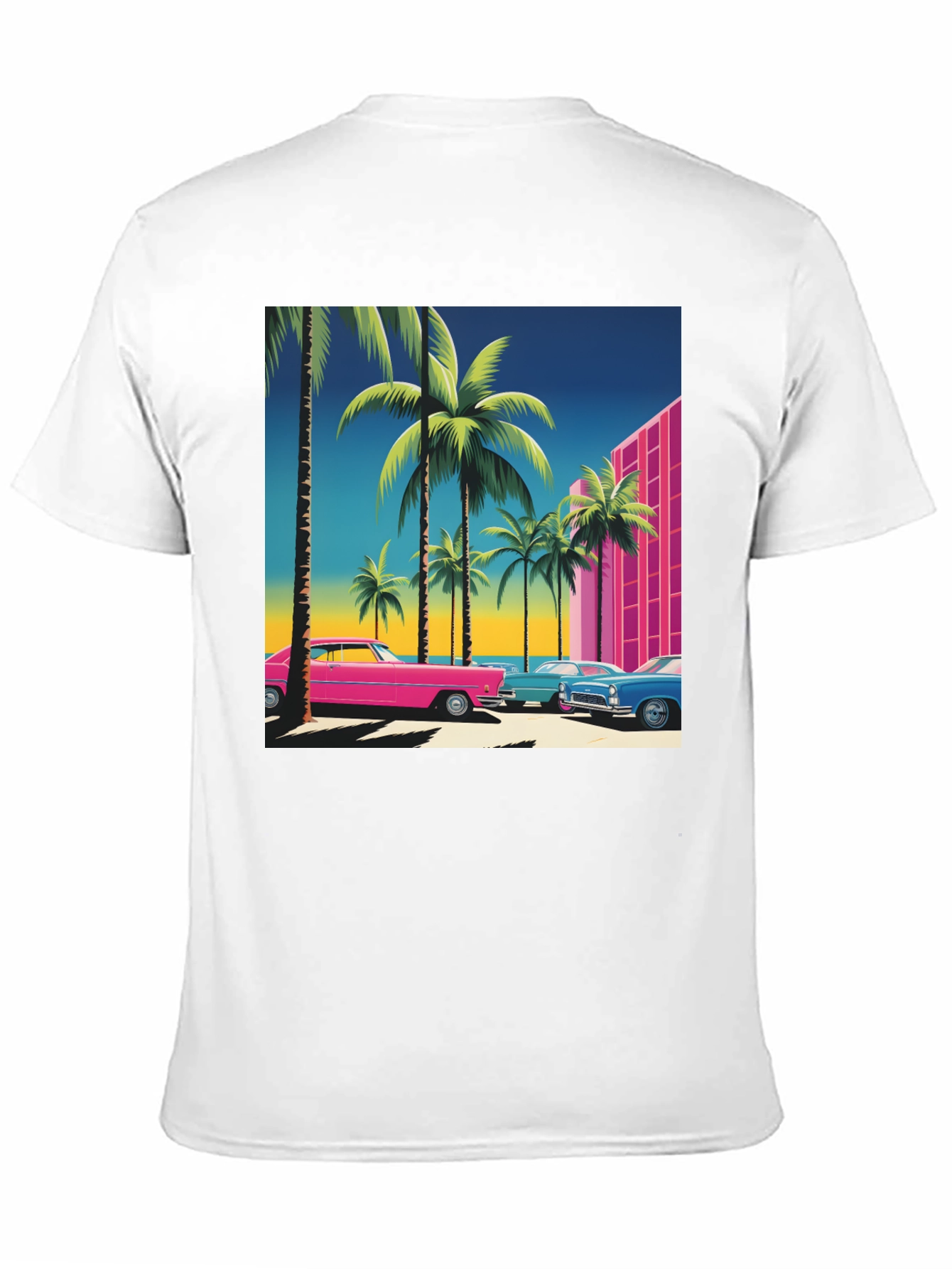 Black Retro Miami Vice Style T-Shirt view 11