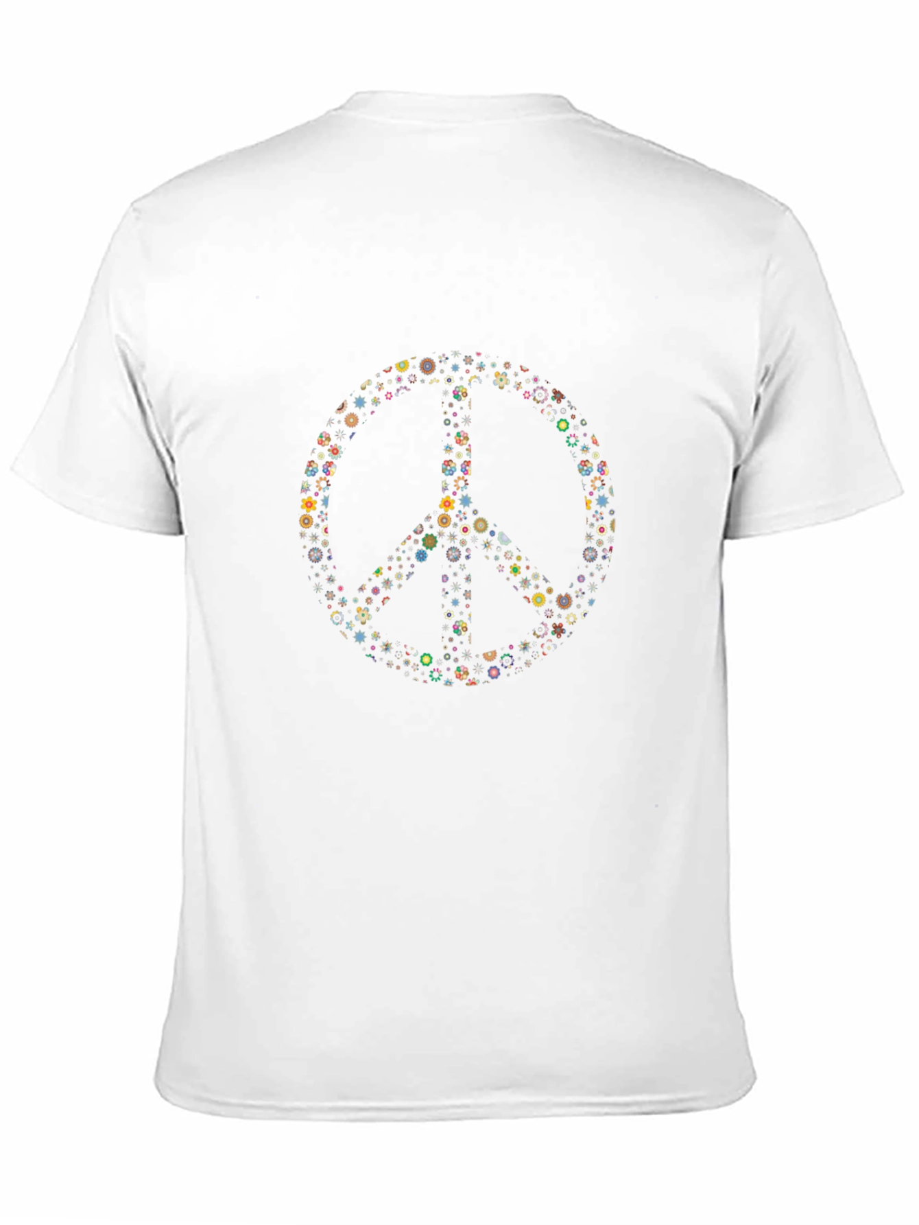 Black Floral Peace Sign Black T-Shirt view 11