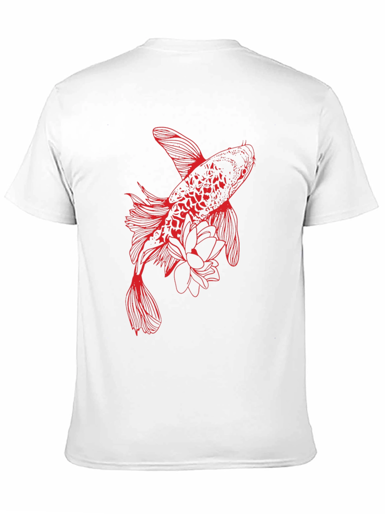 Black Red Koi Fish Graphic Tee - Stylish Black T-Shirt view 11