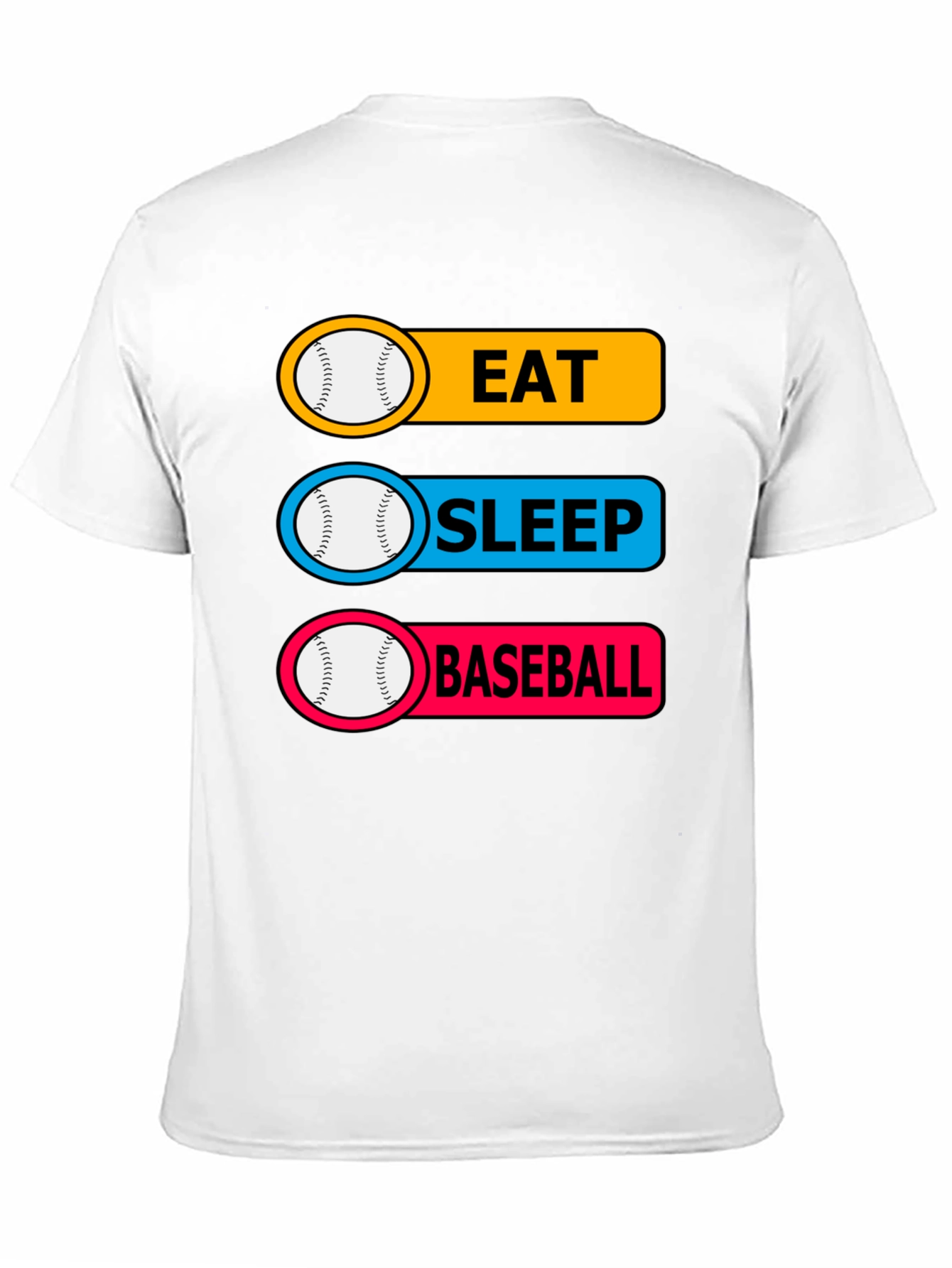 Black Eat Sleep Baseball T-Shirt Funny Sports Tee view 11