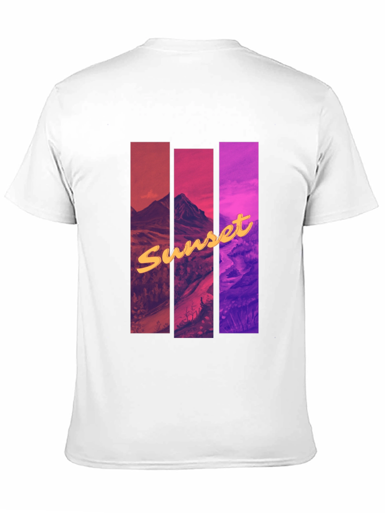 Black Sunset Mountain Graphic Tee - Black Cotton Blend view 11