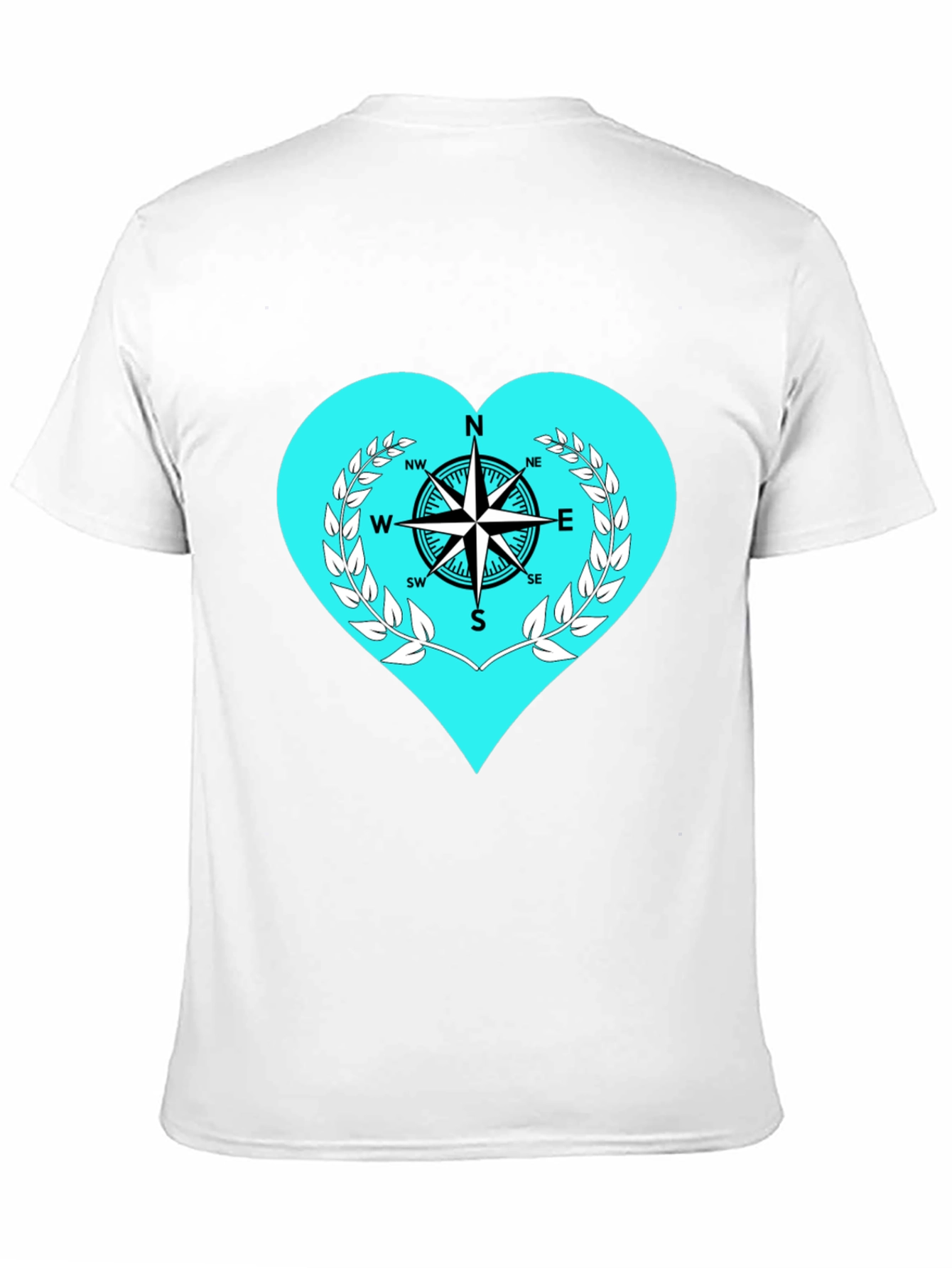 Black Compass Heart Graphic Tee - Stylish Black T-Shirt view 11