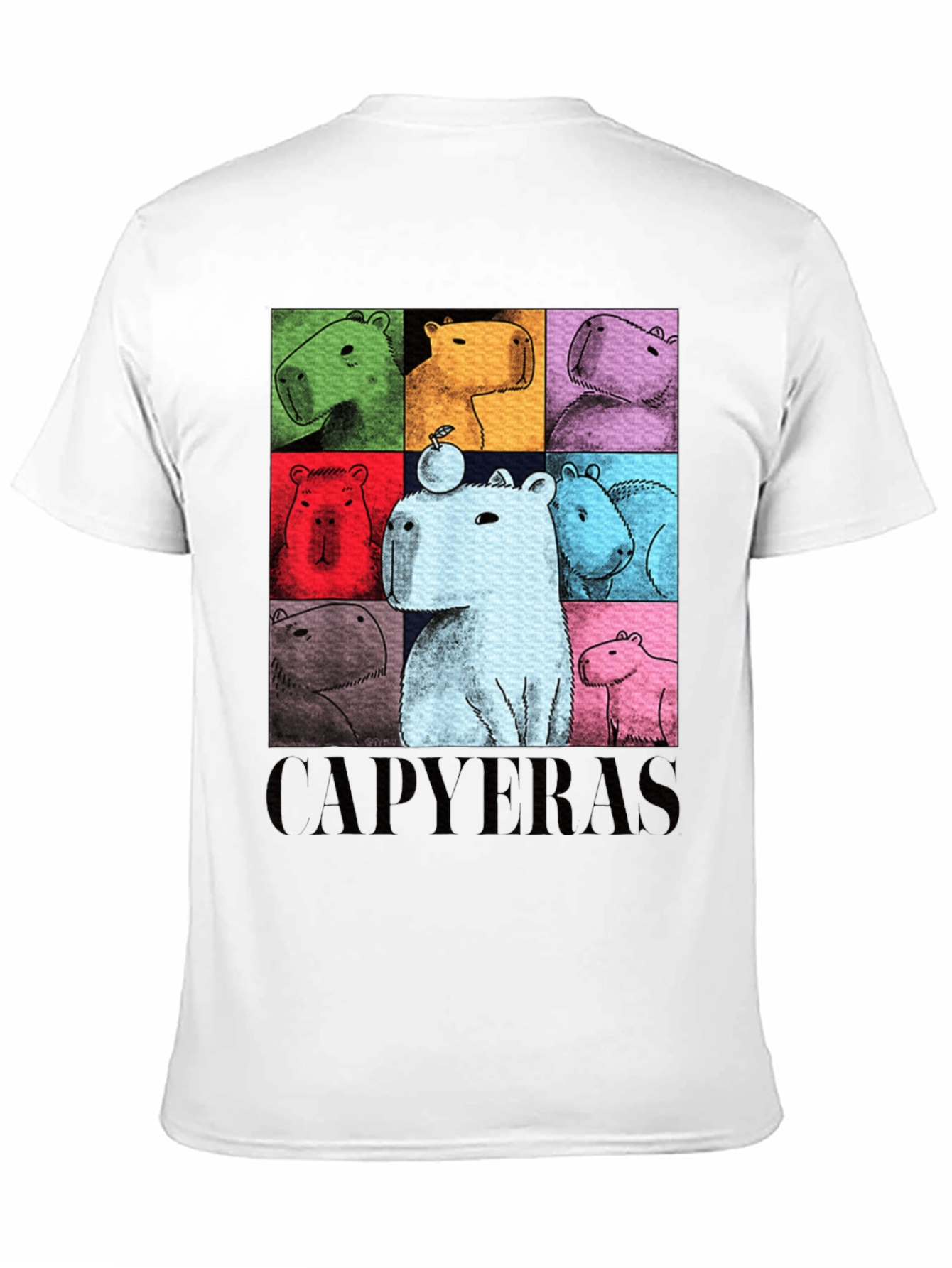 Black Capybara Pop Art Graphic Tee view 11