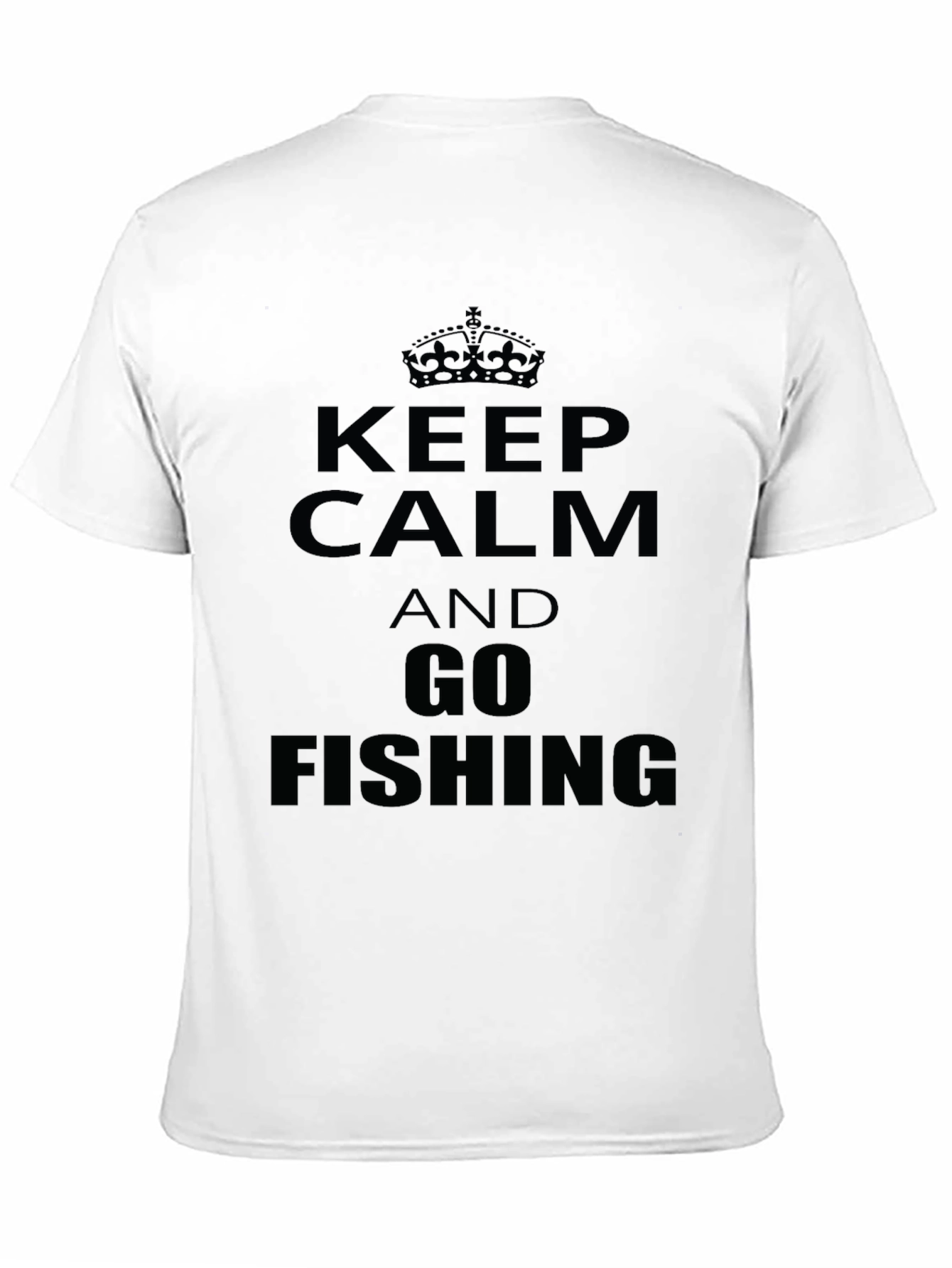 Black Keep Calm & Go Fishing Graphic T-Shirt view 11