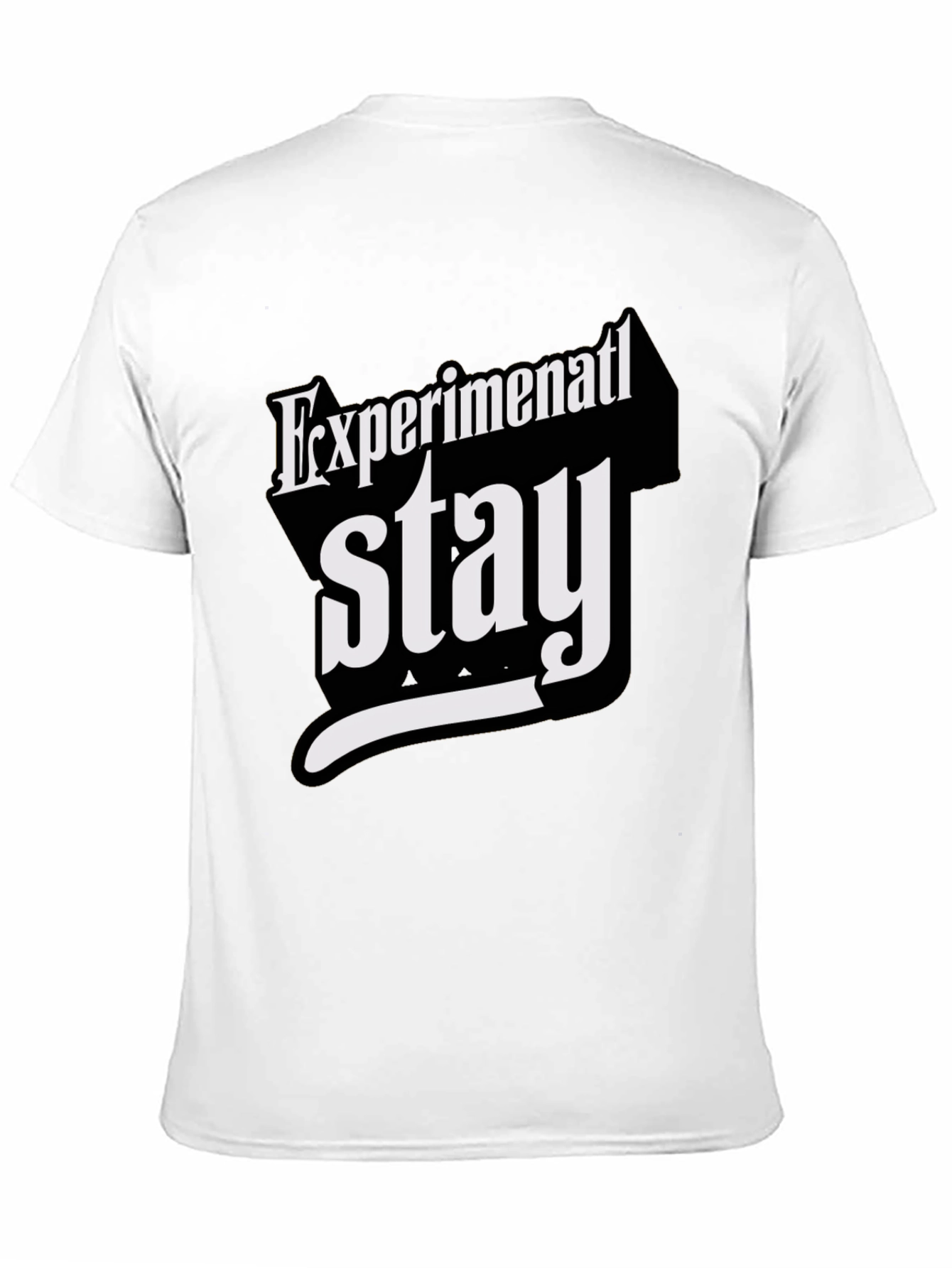 Black Experimental Stay T-Shirt - Bold Graphic Tee view 11