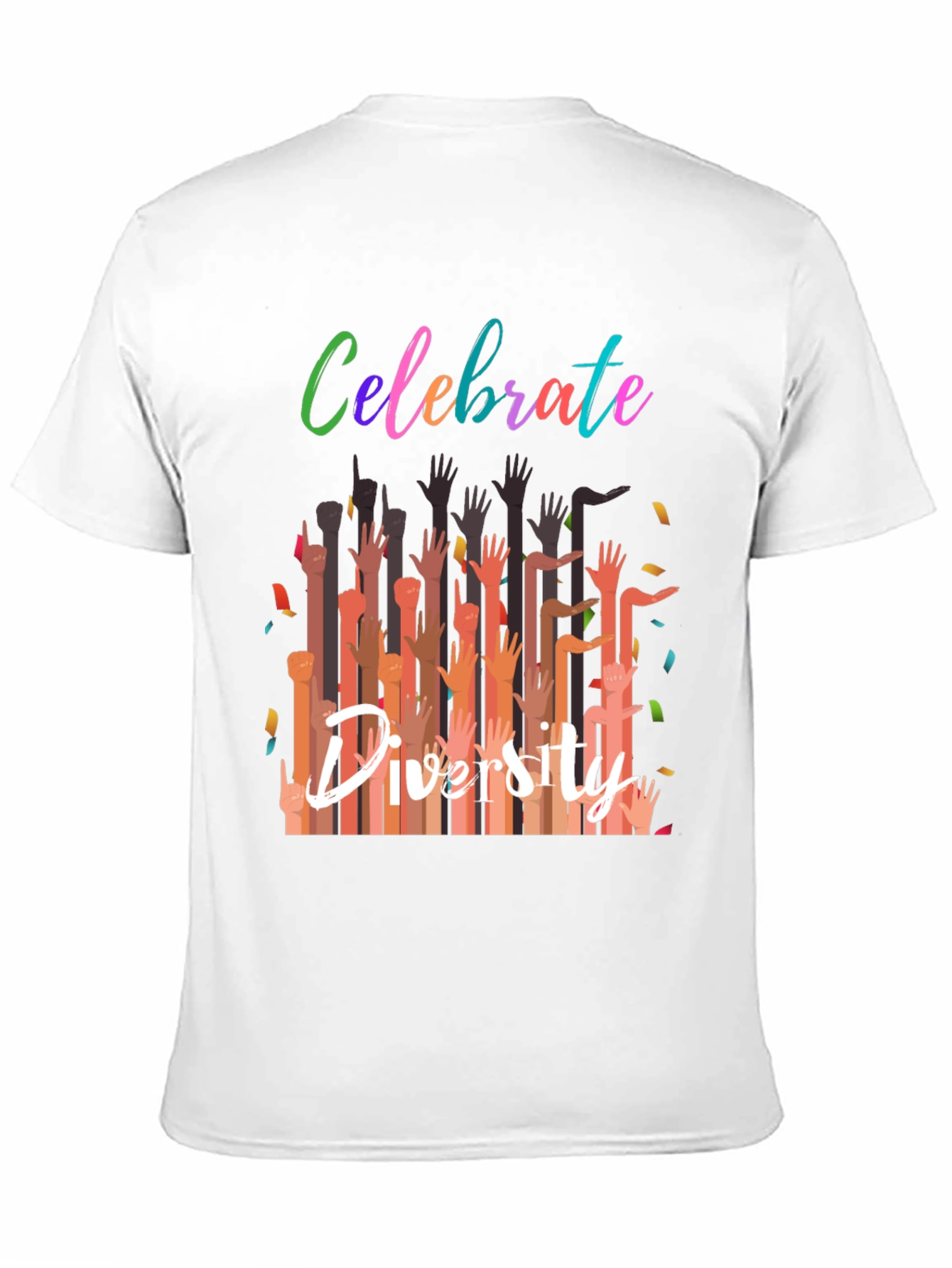 Black Celebrate Diversity Graphic Tee - Black Unisex T-Shirt view 11