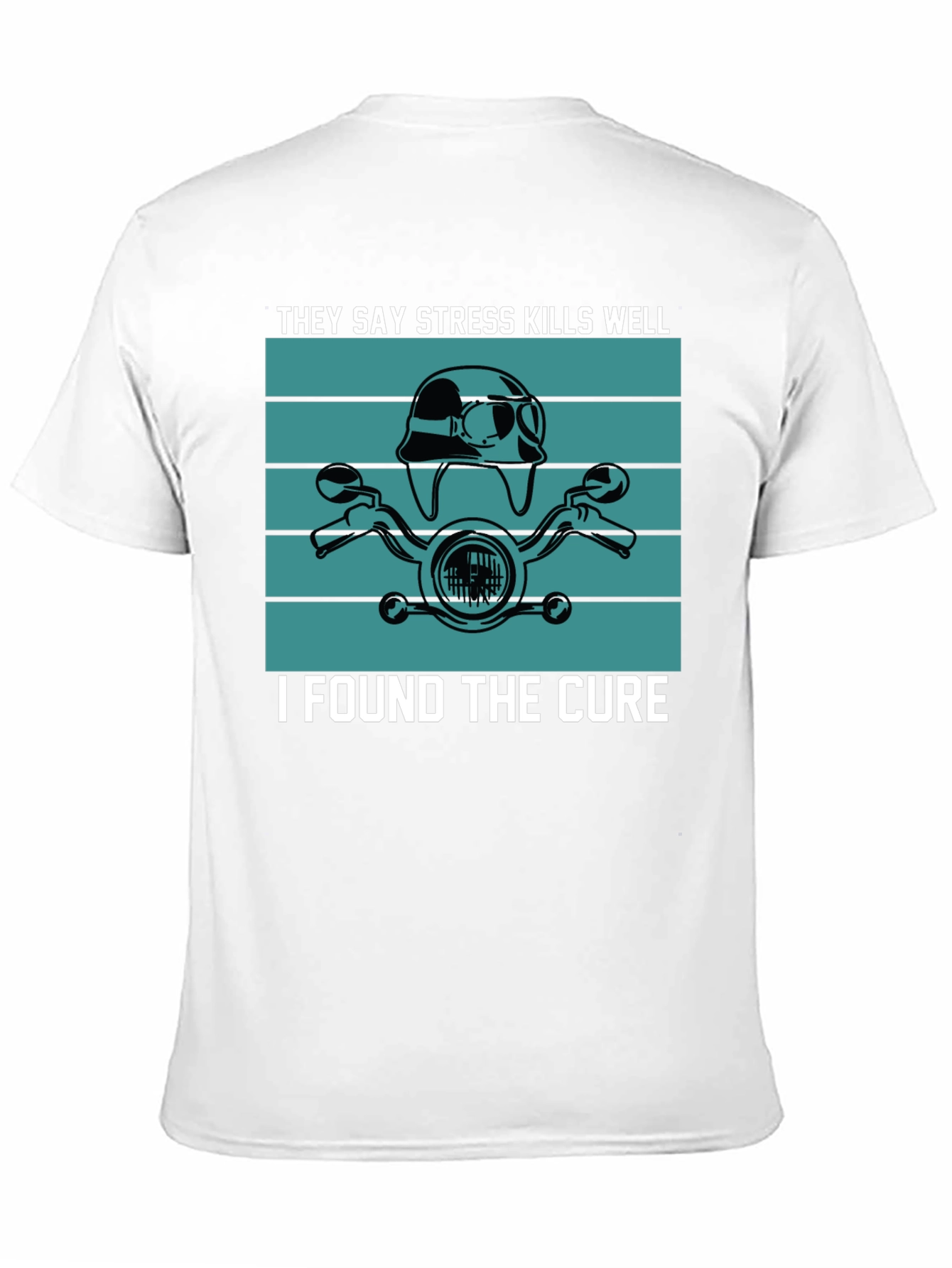 Black Stress Kills Cure Motorcycle T-Shirt view 11