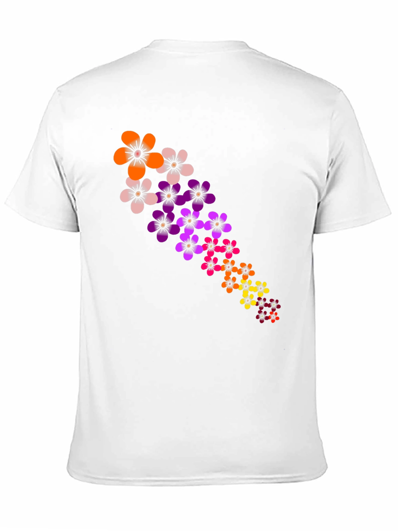 Black Floral Cascade Black T-Shirt view 11