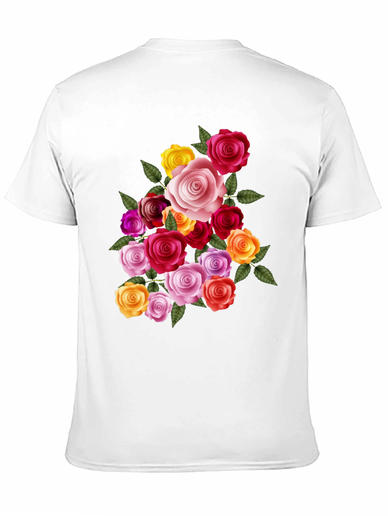 Black Floral Rose Bouquet Graphic Tee - Black view 11
