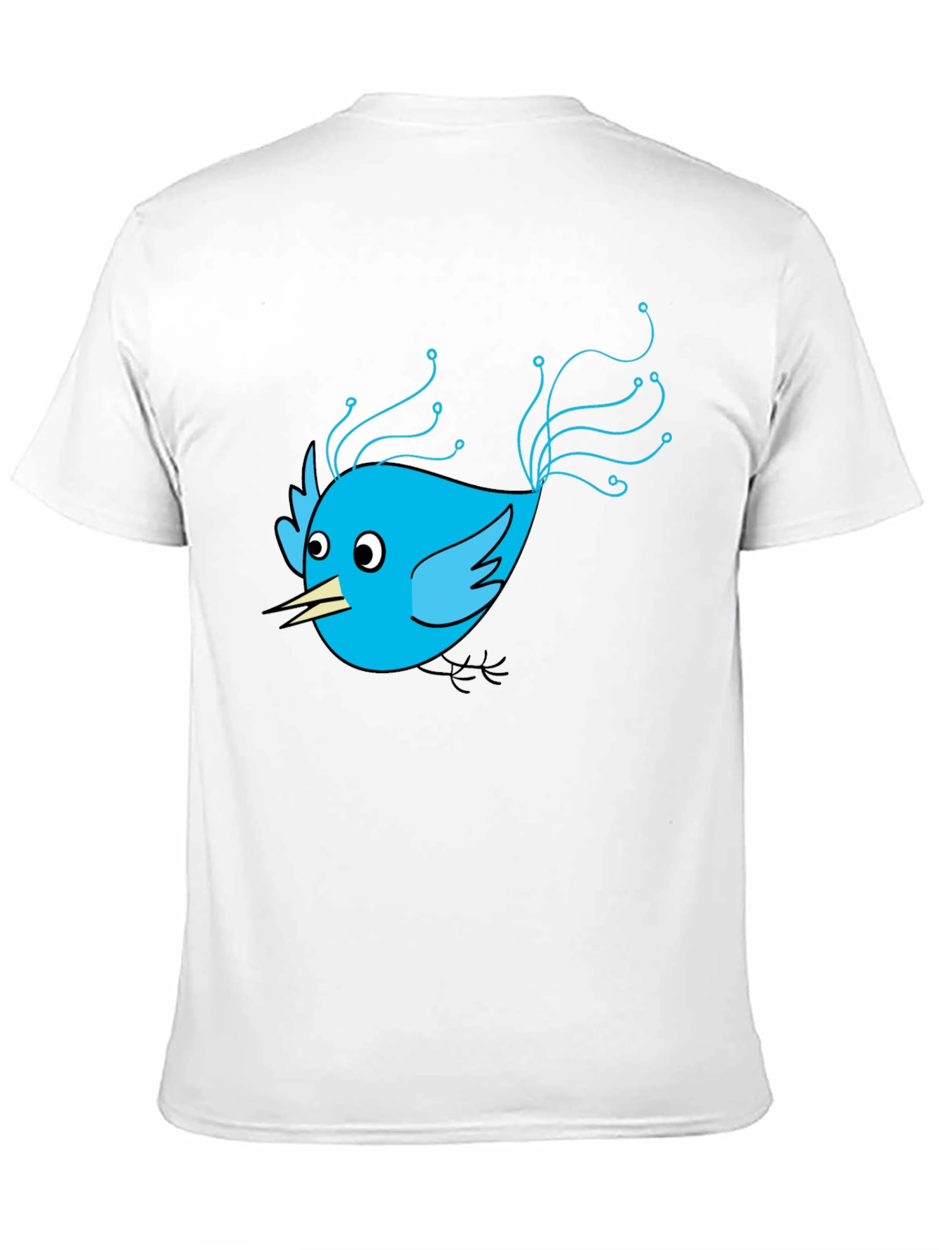 Black Tech Bird Graphic Tee - Black Cotton Blend view 11