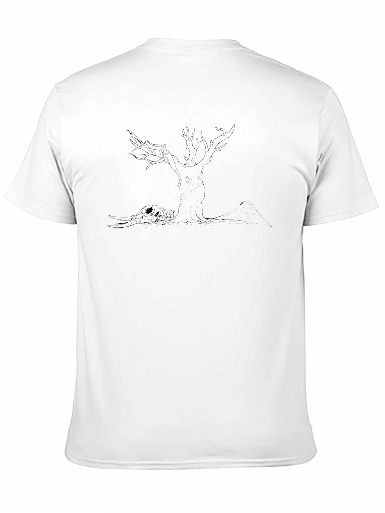 Black Men's Graphic Tee - Tree and Skull Design view 11