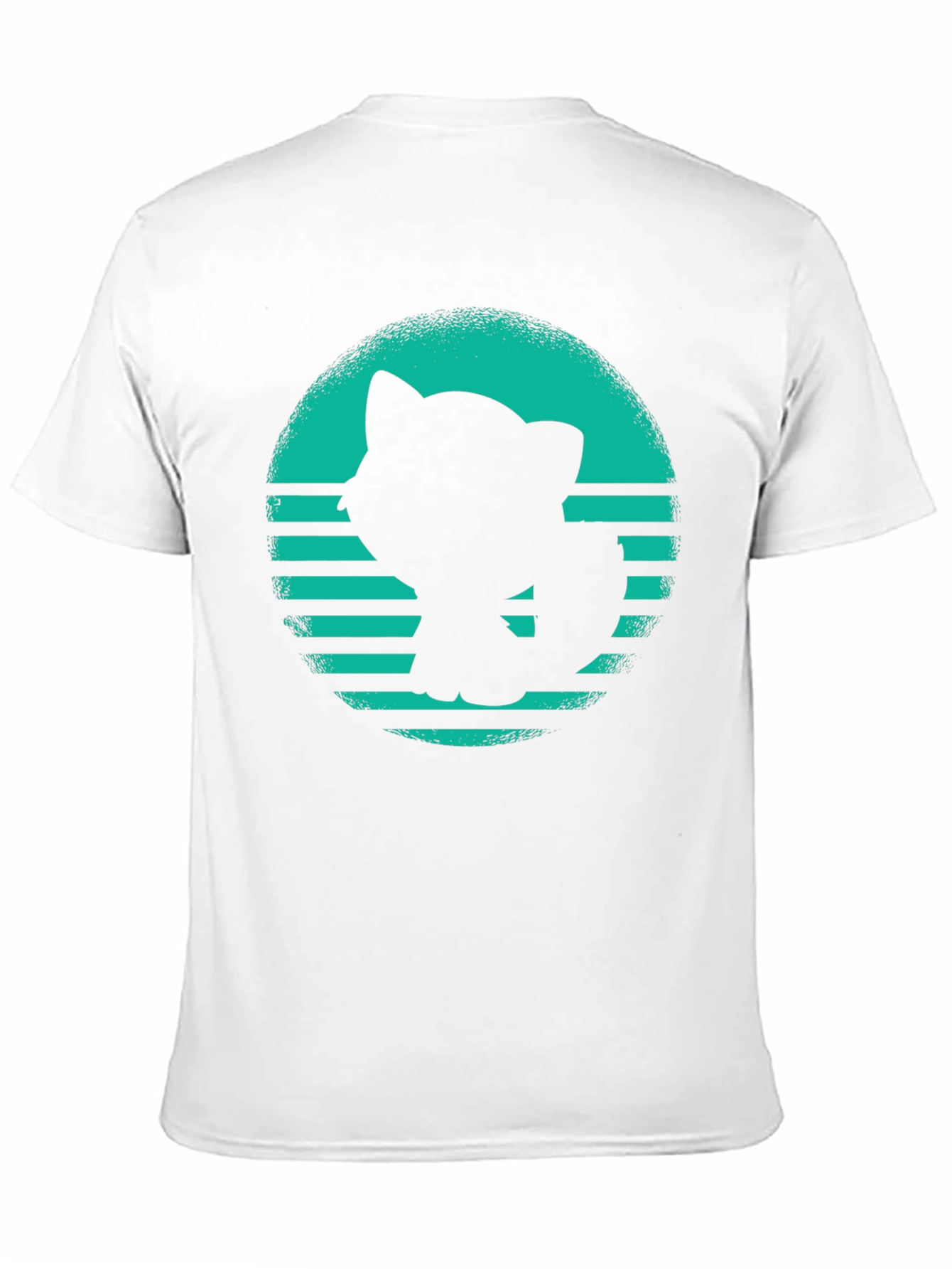 Black Retro Cat Silhouette Graphic T-Shirt view 11