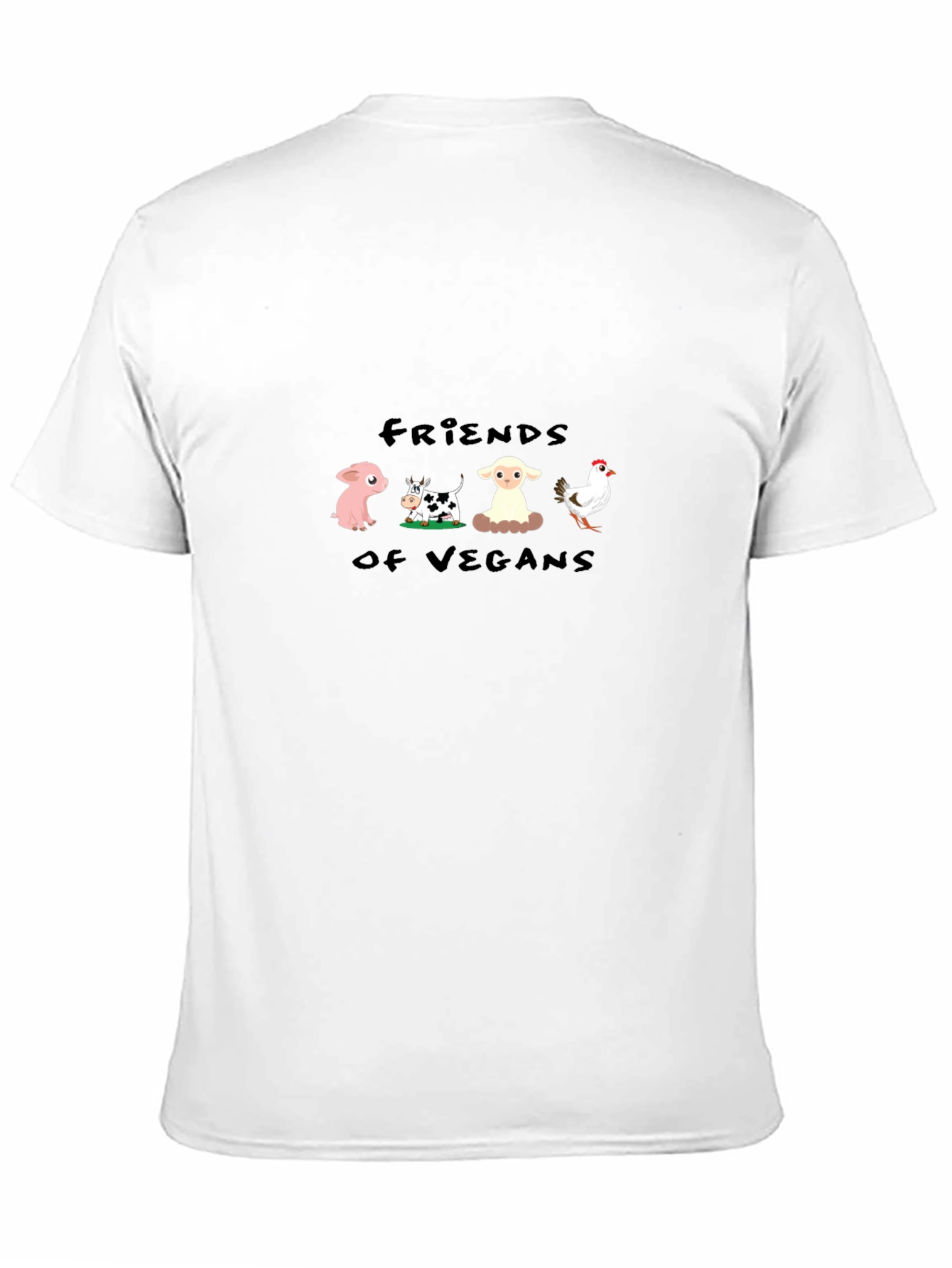Black Friends of Vegans Black T-Shirt view 11
