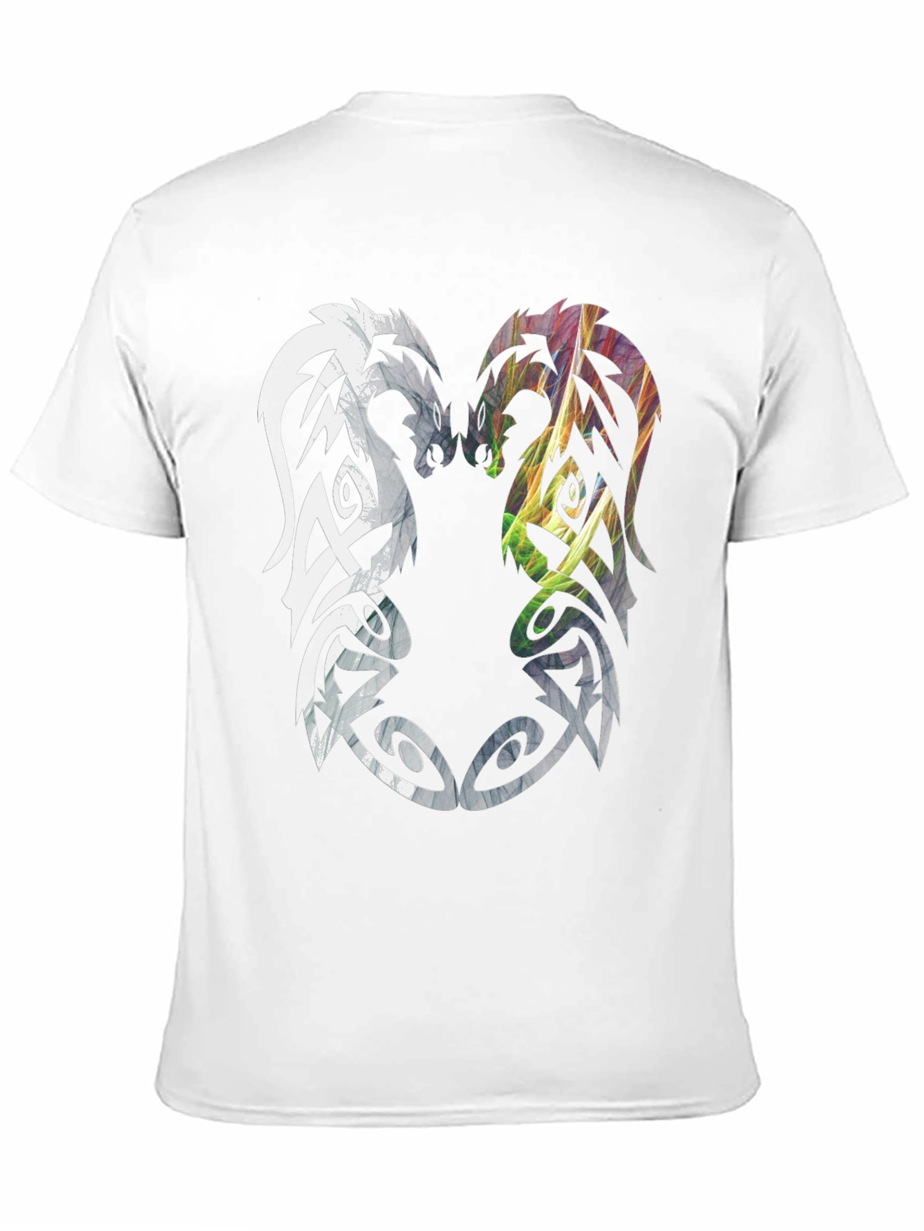 Black Yin Yang Dragon T-Shirt - Men's Black Graphic Tee view 11