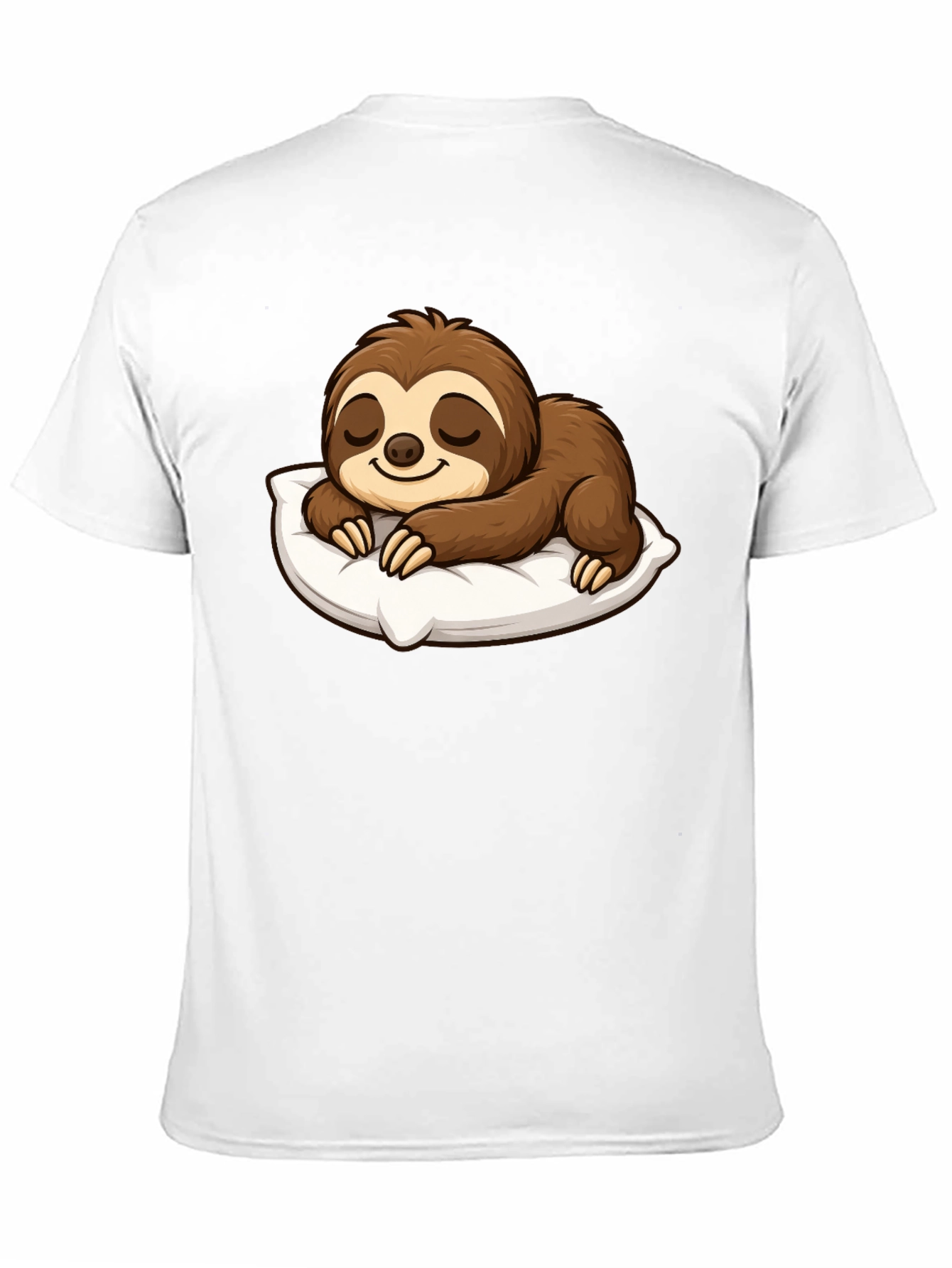 Black Cute Sleeping Sloth Graphic T-Shirt view 11
