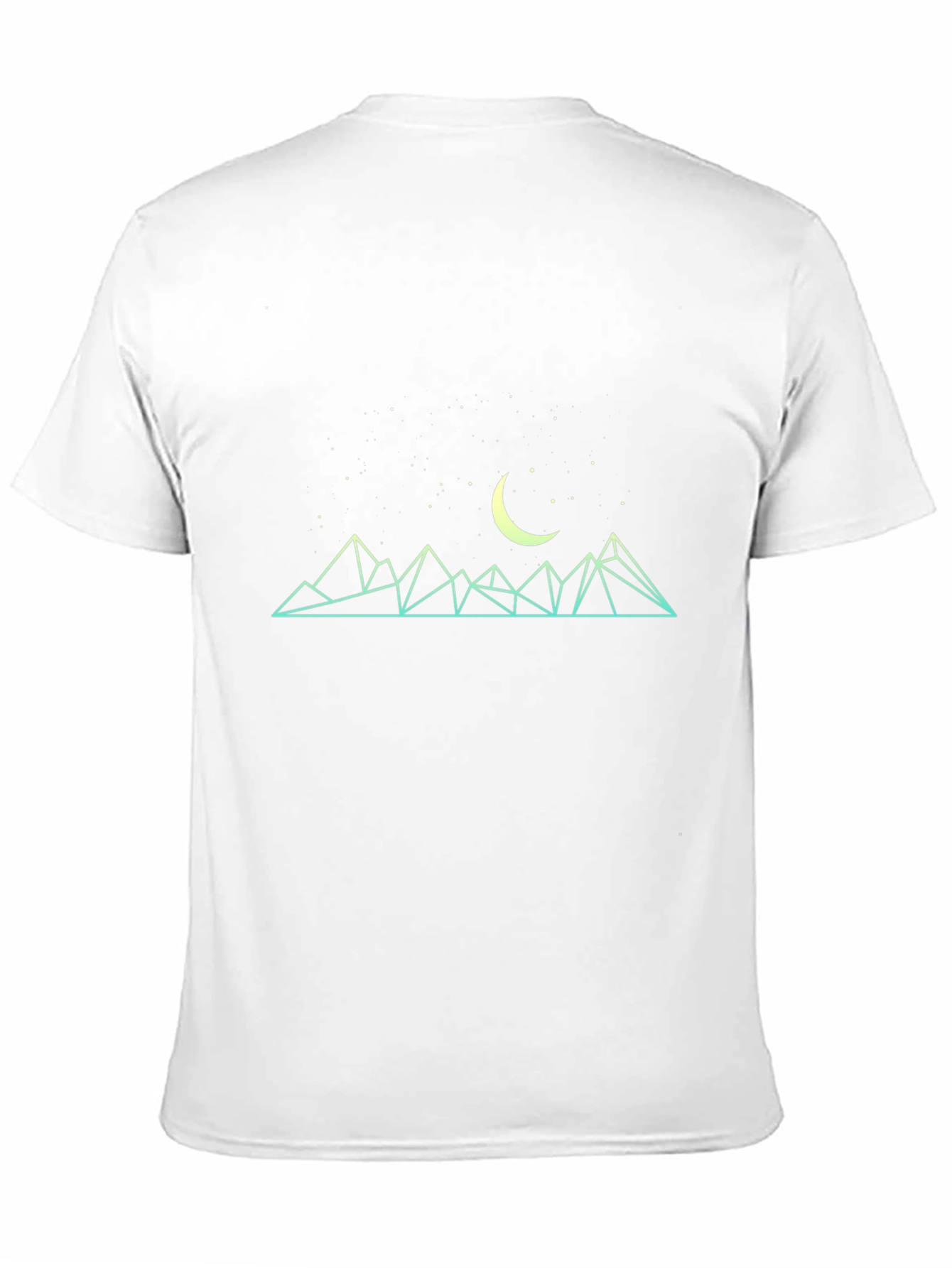 Black Geometric Mountain & Moon Graphic Tee - Black view 11
