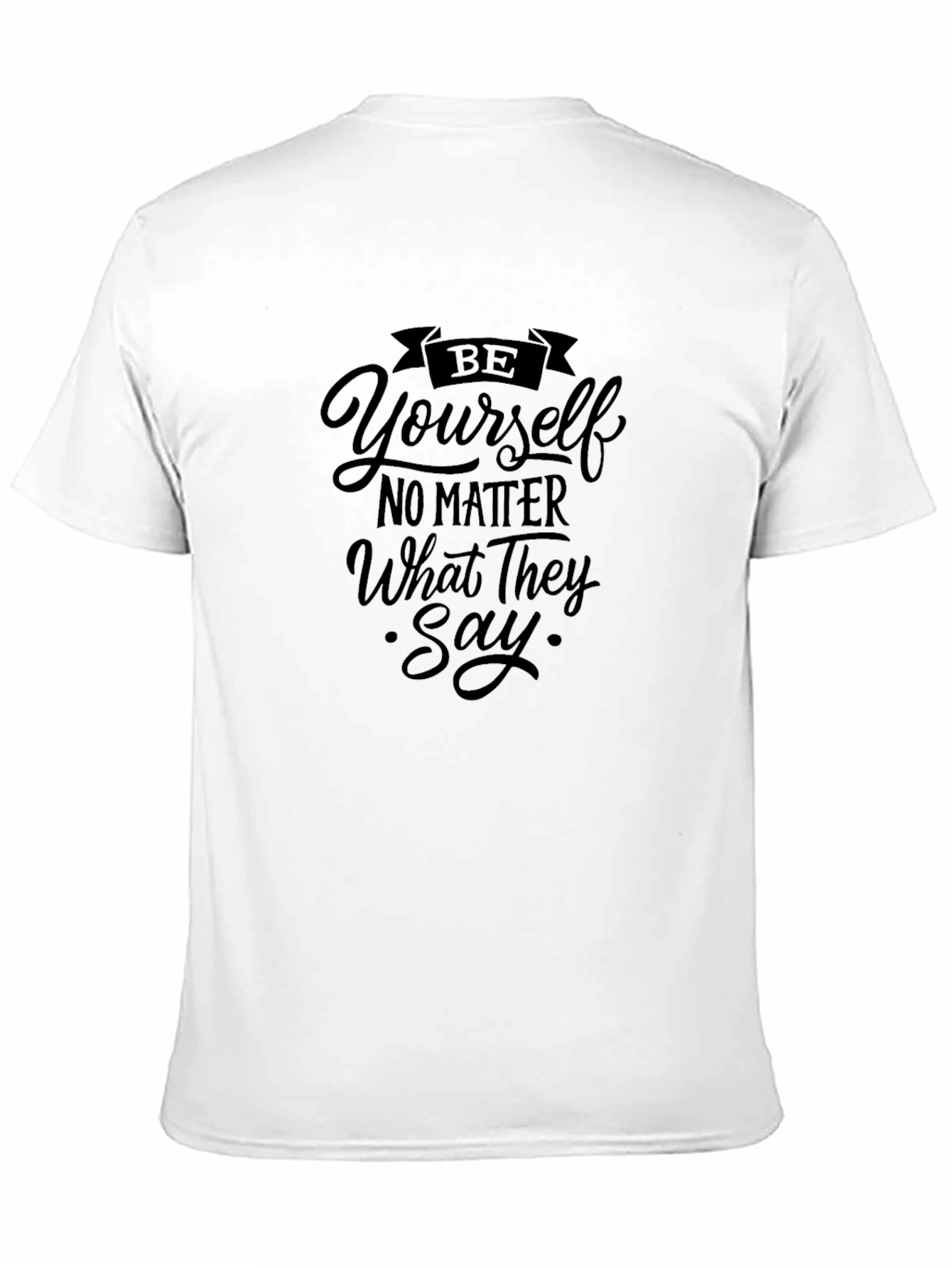 Black Be Yourself Graphic Tee - Black Cotton Blend view 11