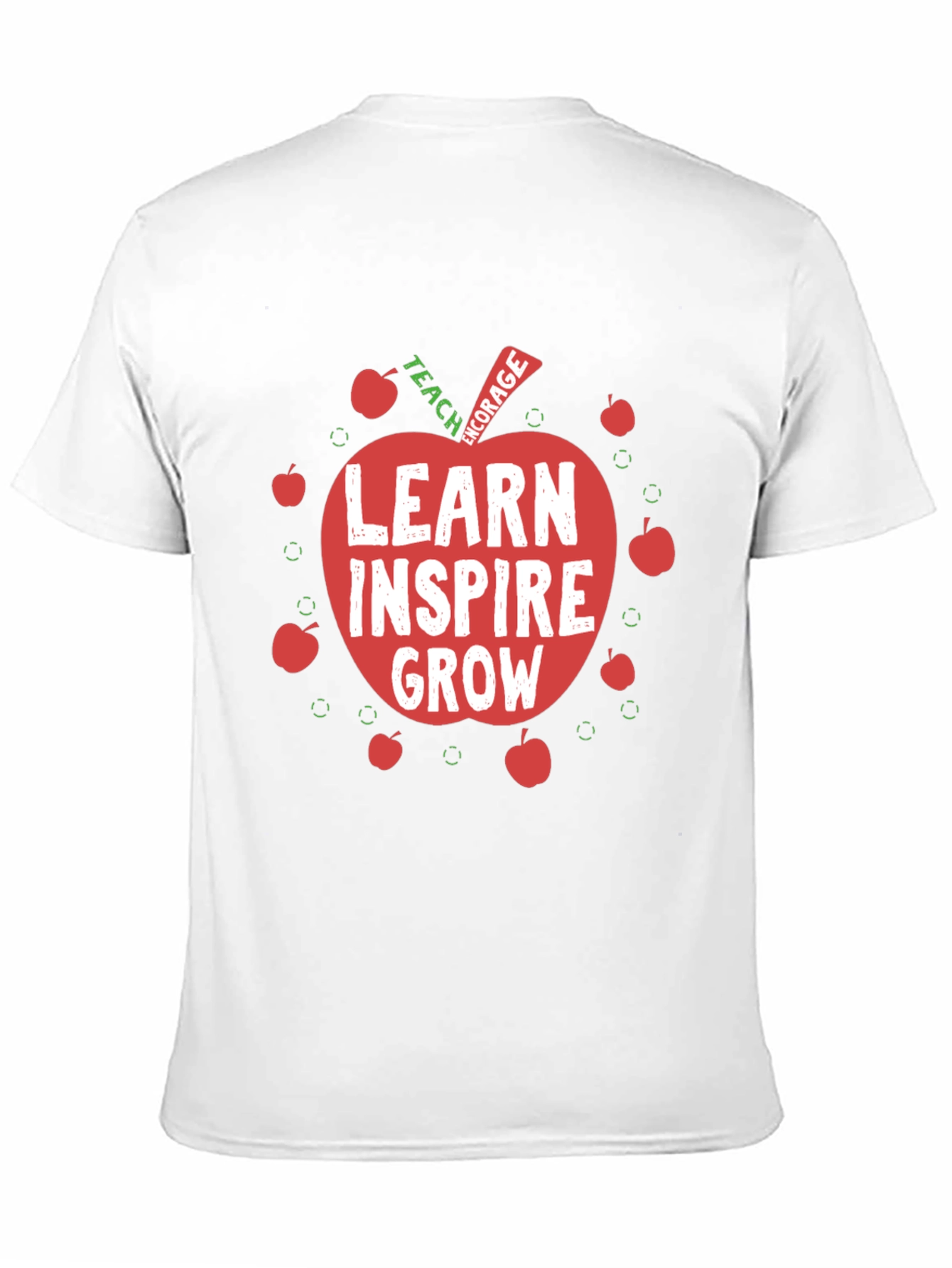 Black Teacher Apple Graphic T-Shirt - Learn Inspire Grow view 11
