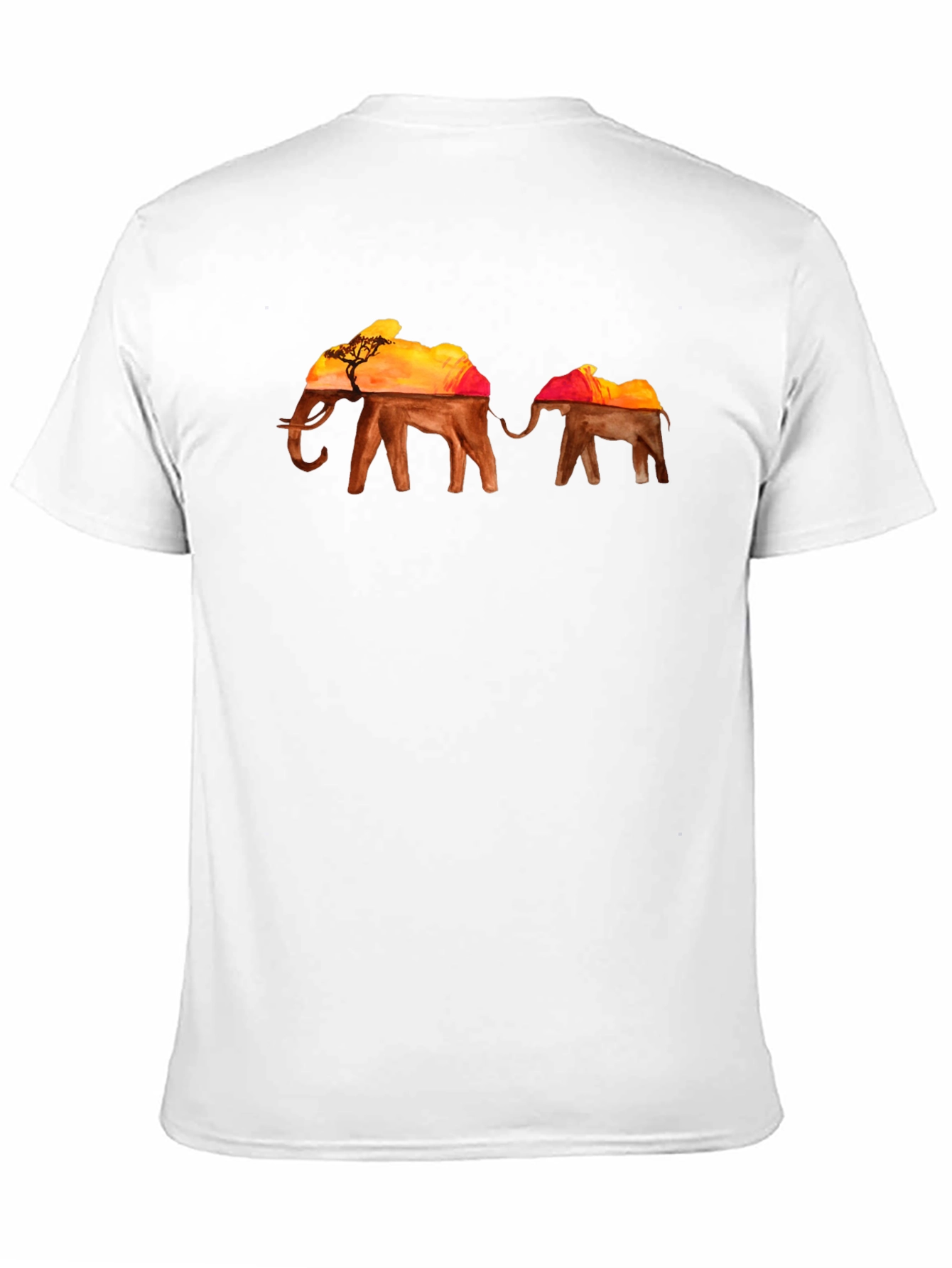 Black Elephant Sunset Graphic T-Shirt view 11