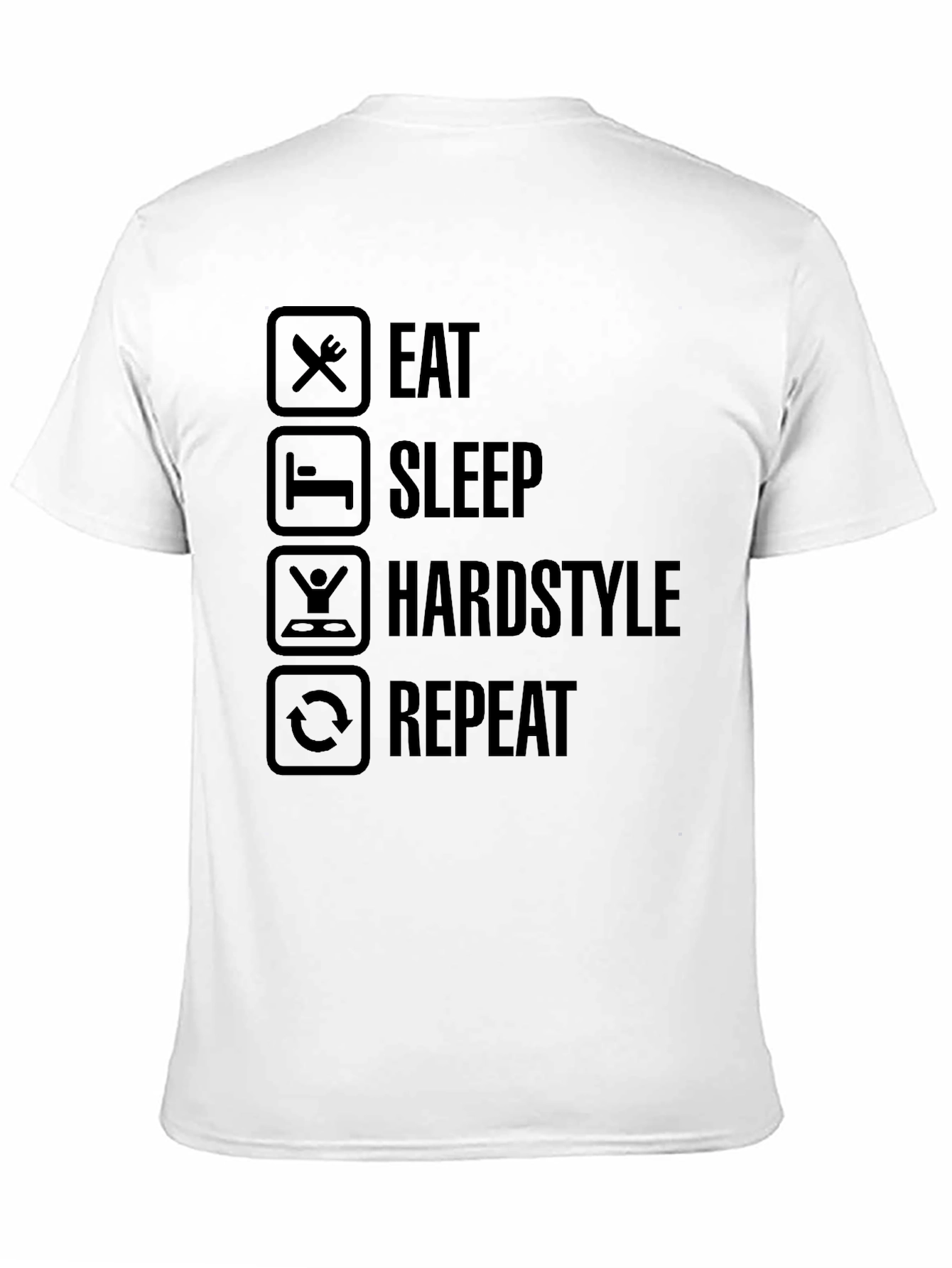 Black Eat Sleep Hardstyle Repeat Black Graphic Tee view 11