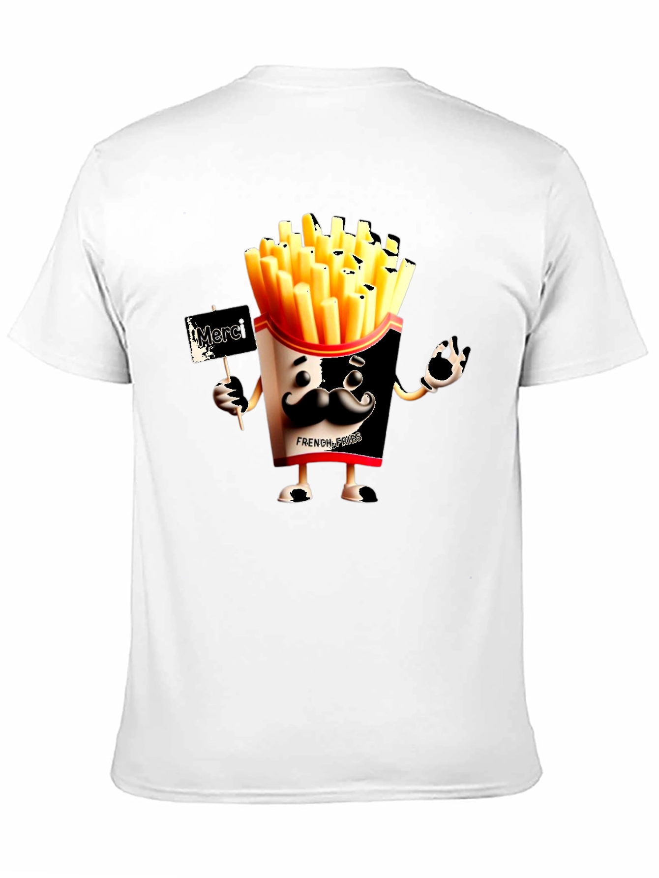Black Novelty French Fries Graphic Black T-Shirt view 11