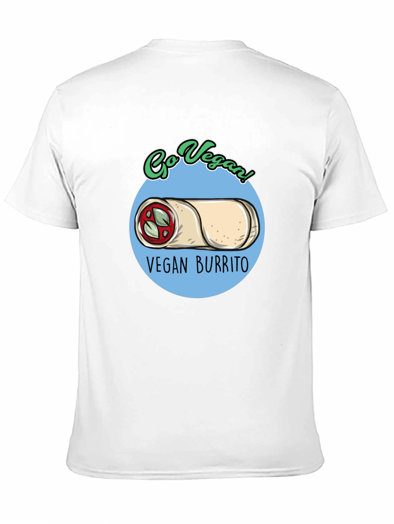 Black Go Vegan! Vegan Burrito T-Shirt view 11