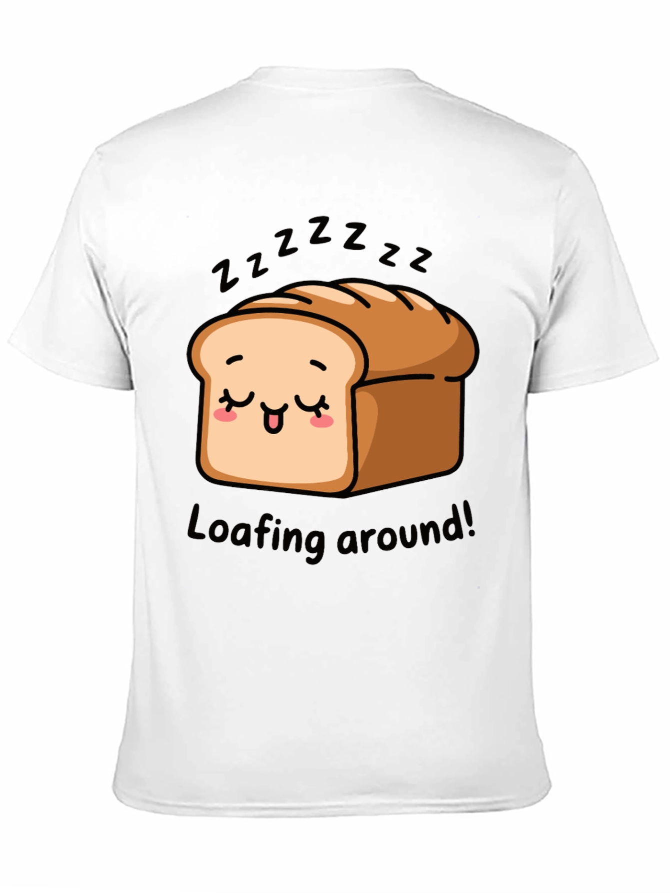 Black Loafing Around Bread Cartoon Black T-Shirt view 11