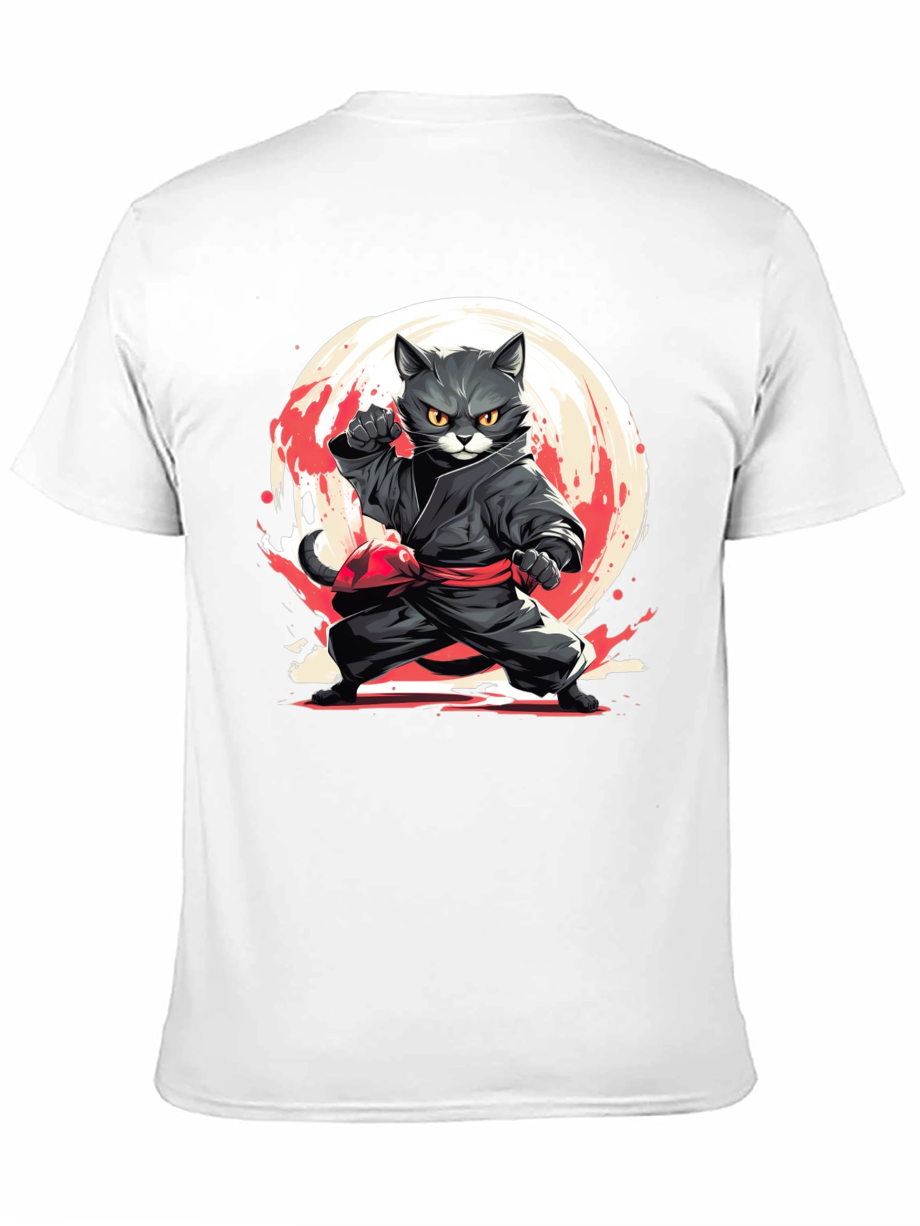 Black Ninja Cat T-Shirt - Martial Arts Kitten Tee view 11