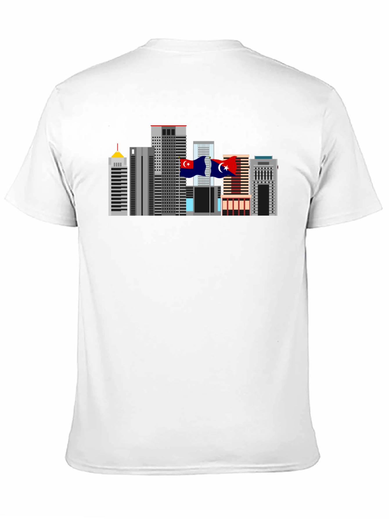 Black City Skyline Graphic Tee - Black Cotton T-Shirt view 11