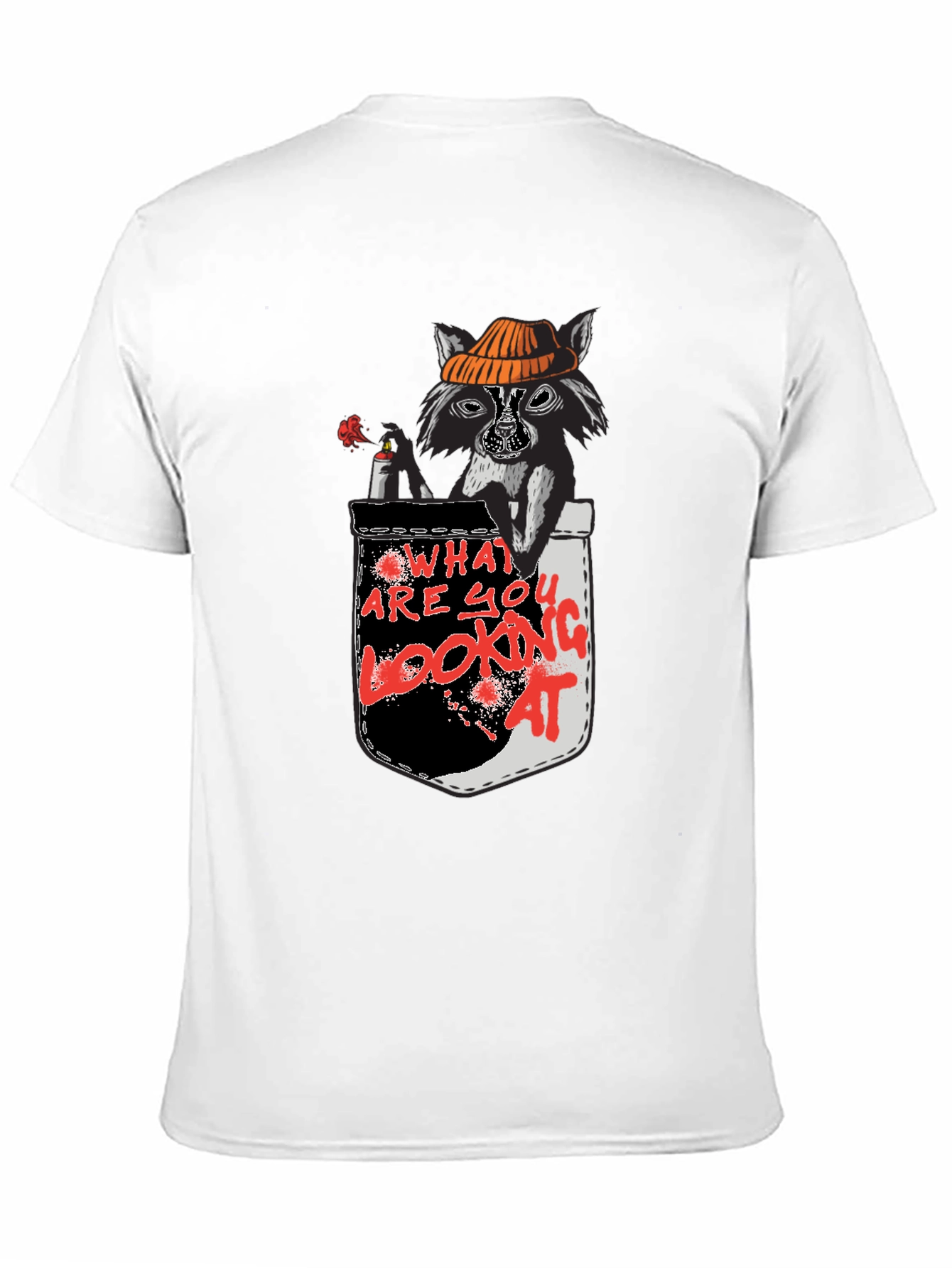 Black Raccoon Pocket T-Shirt - What Are You Looking At? view 11