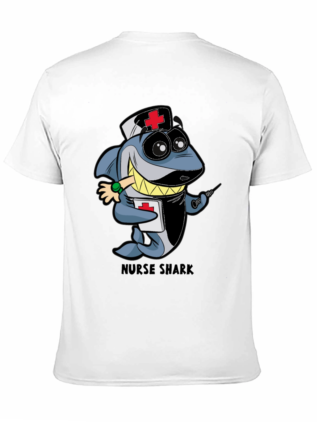 Black Nurse Shark Cartoon Graphic T-Shirt view 11